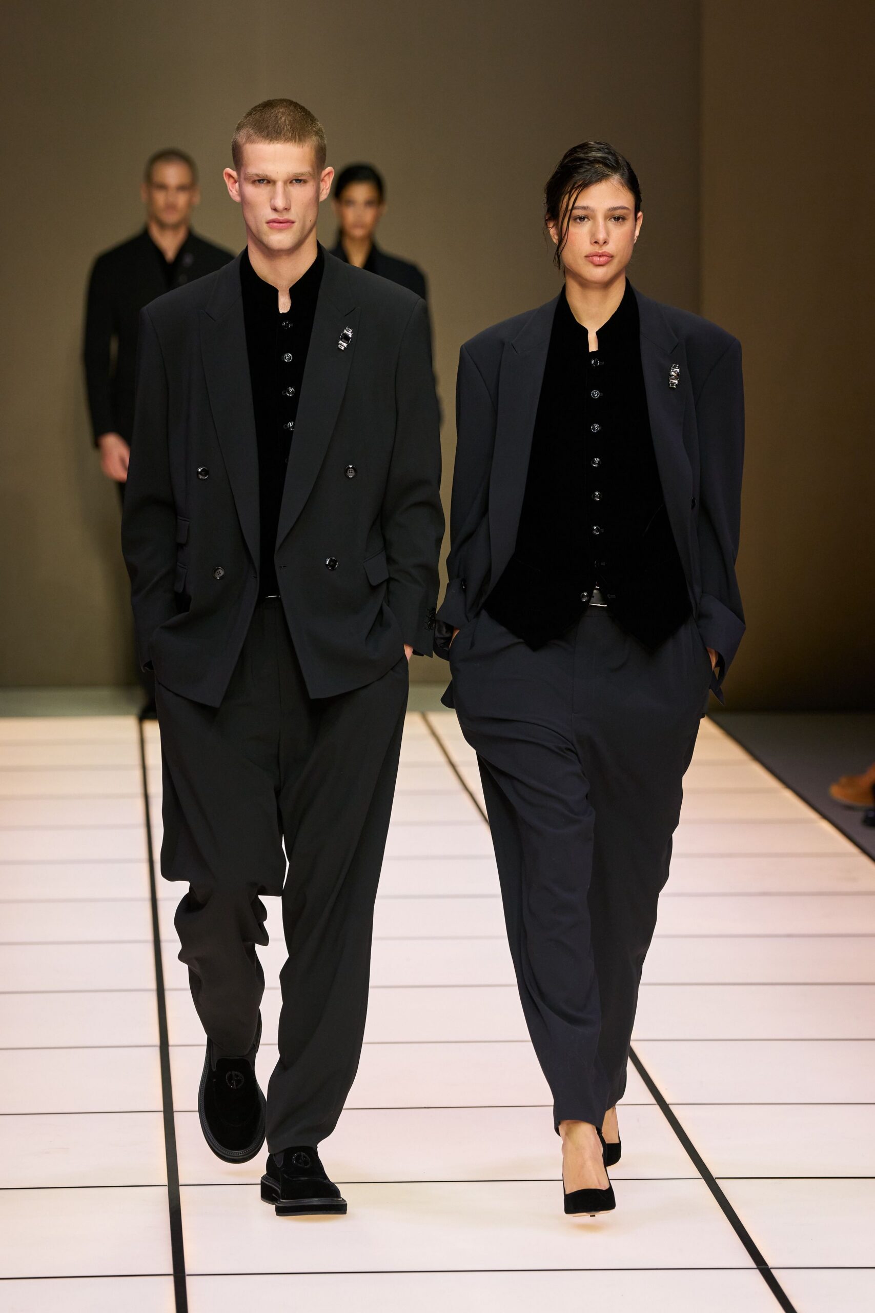 black tailored suits with shoes