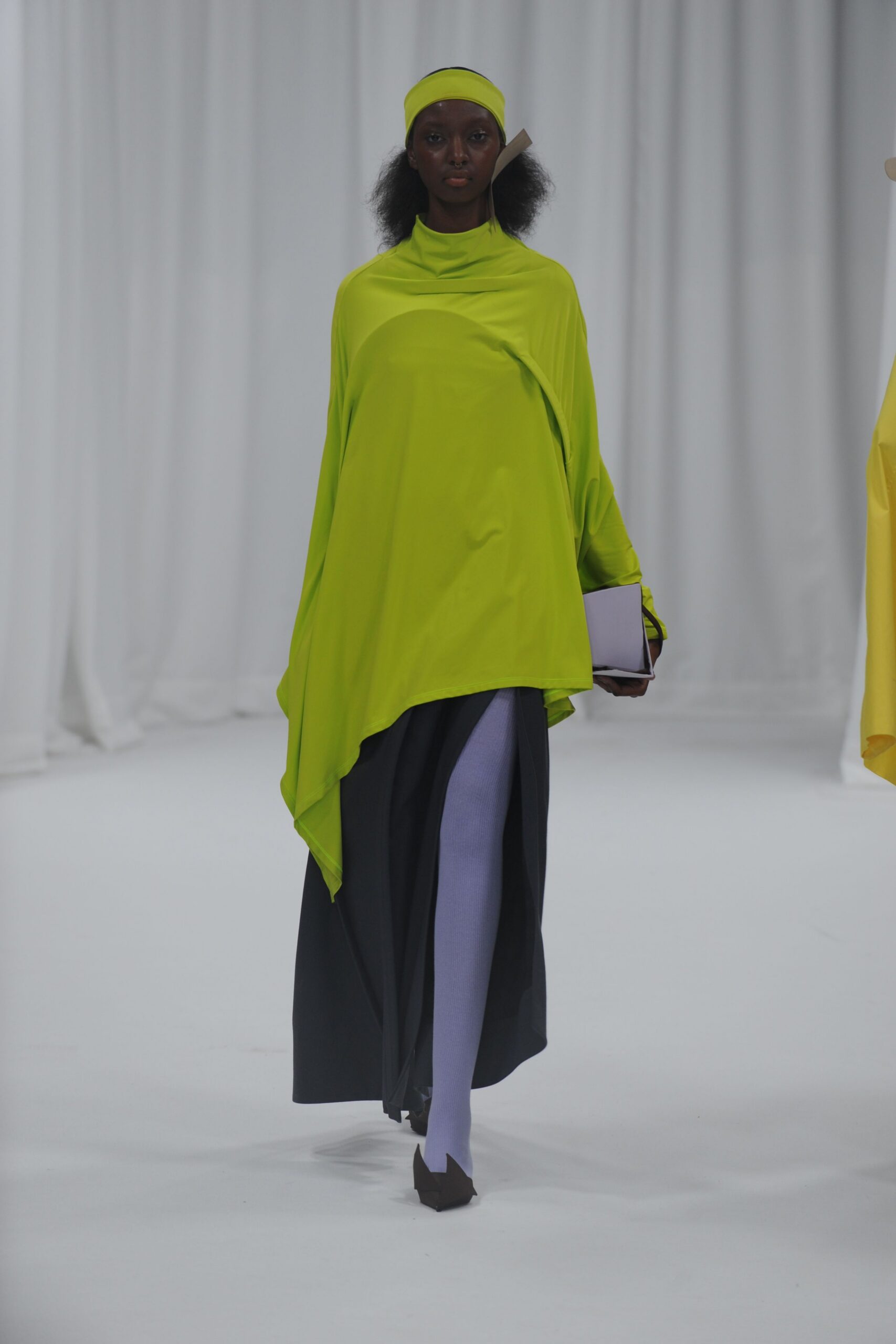 green cotton sleeveless relaxed poncho
