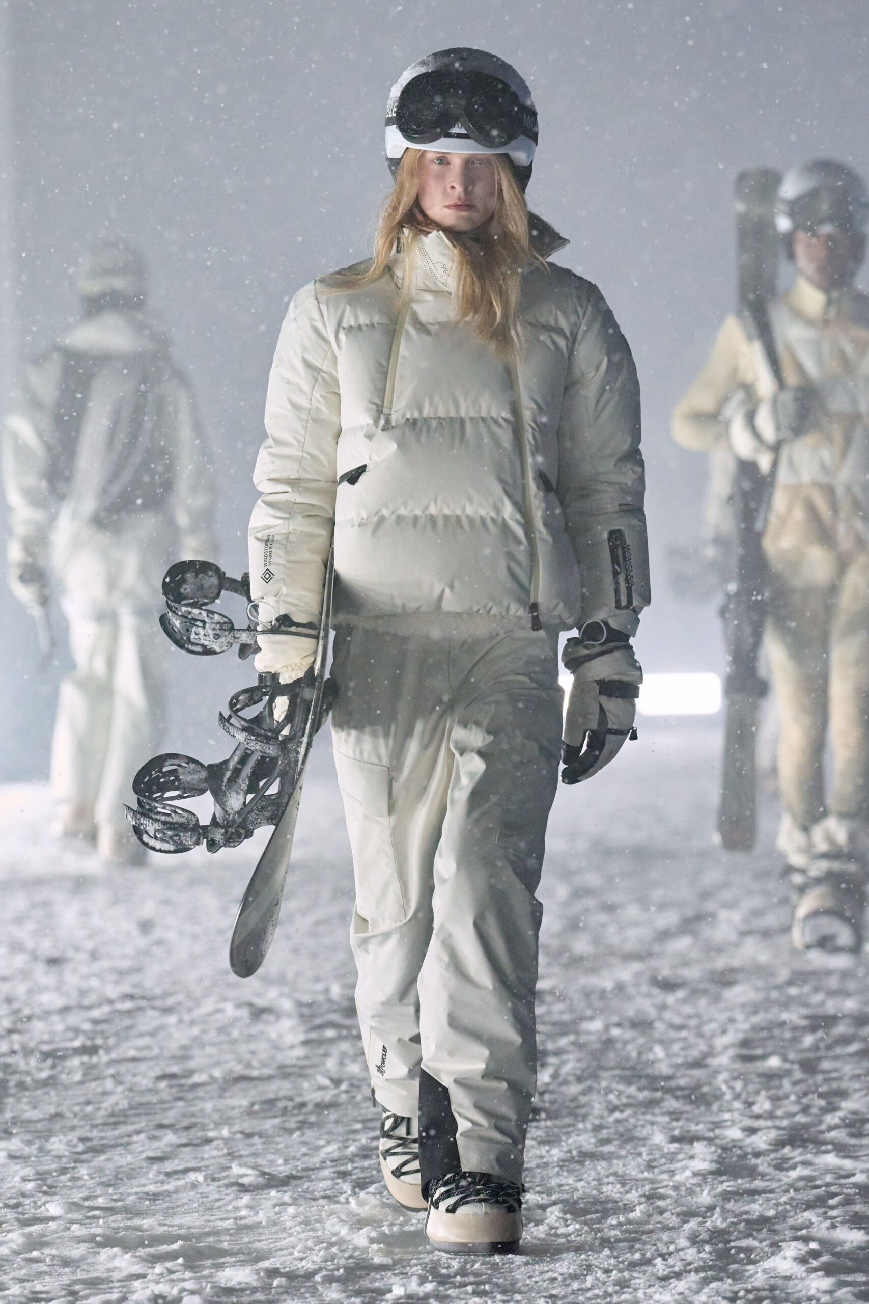 white fitted jumpsuit with boots
