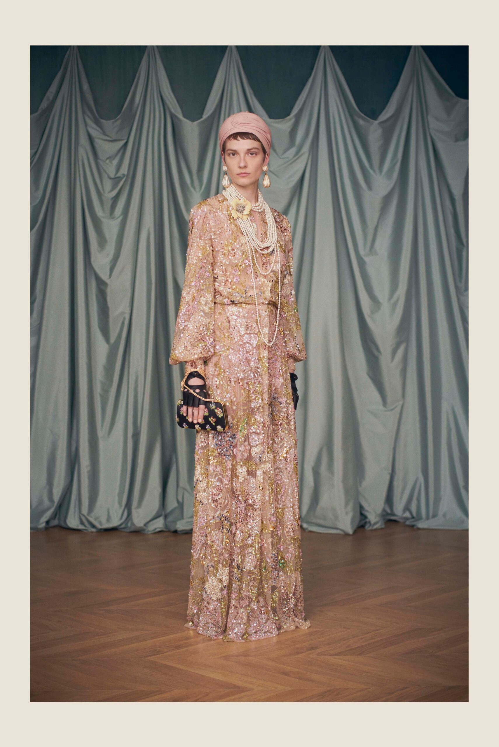 pink embroidered maxi gown