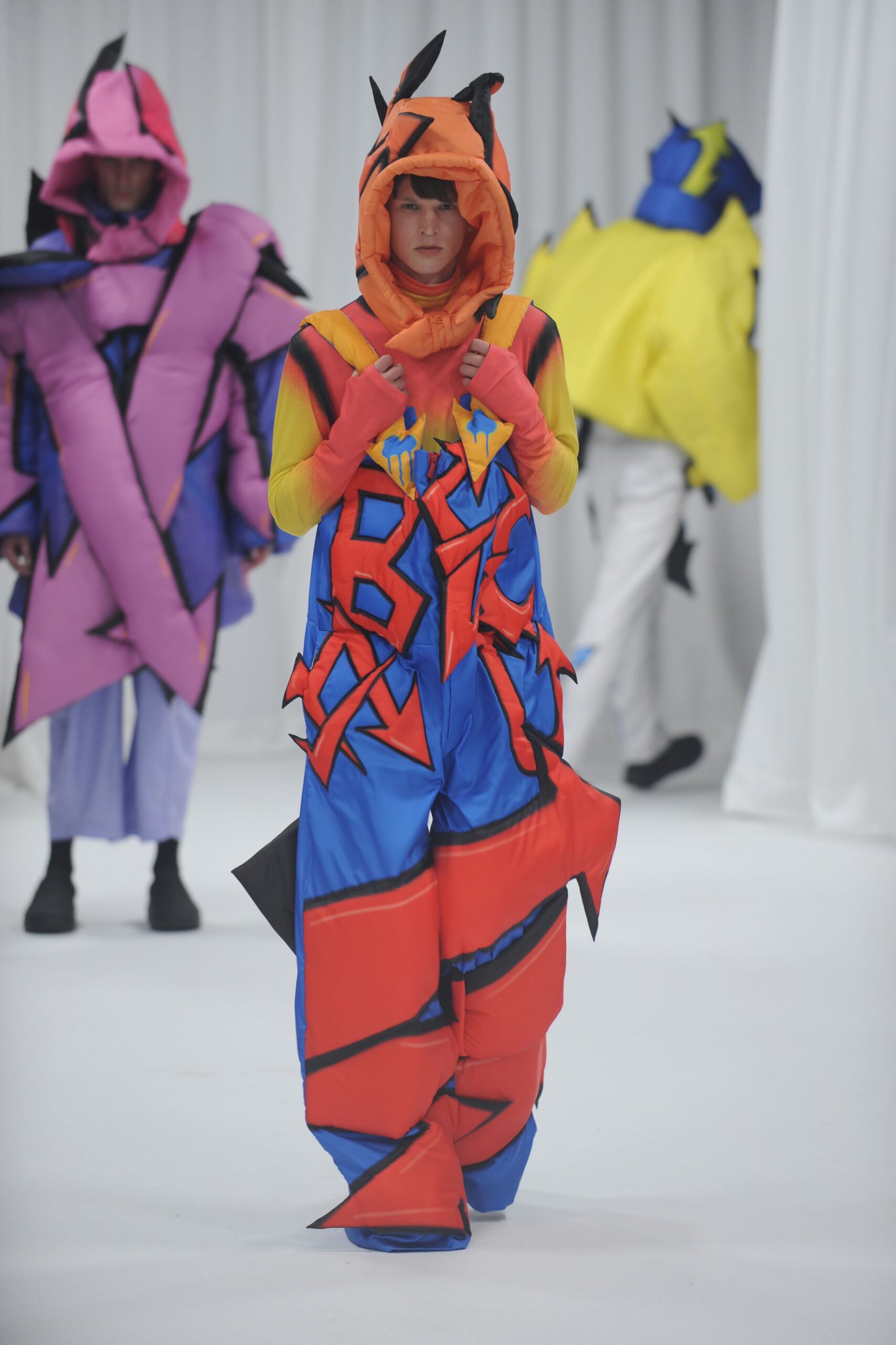 colorful relaxed hooded jumpsuit