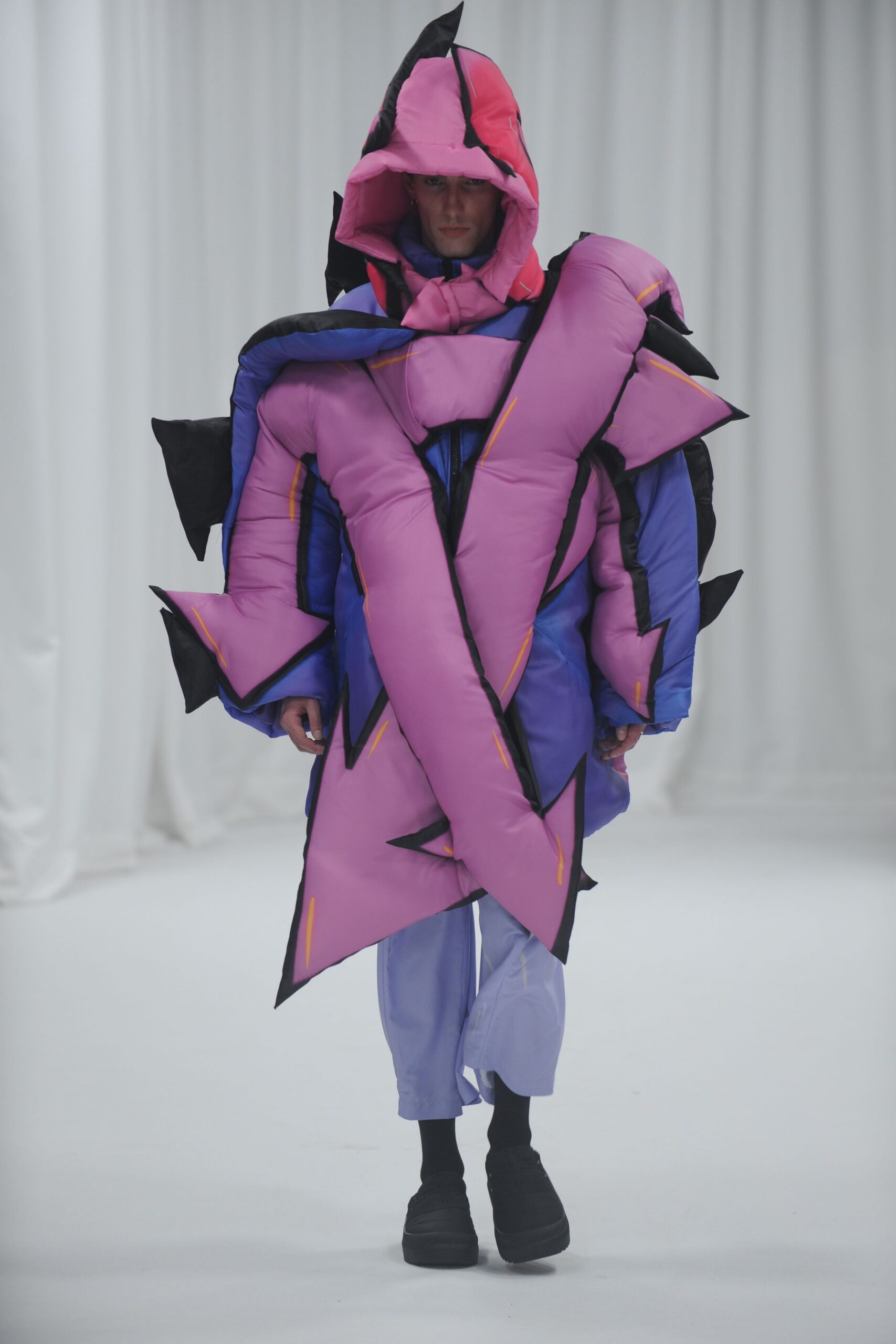 oversized pink coat with hood