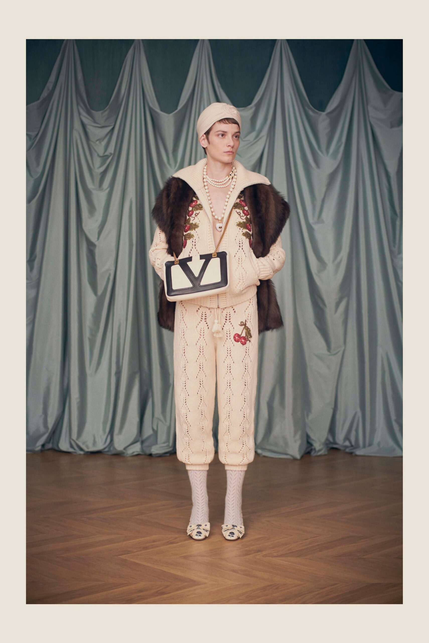 beige wool sweater and pants