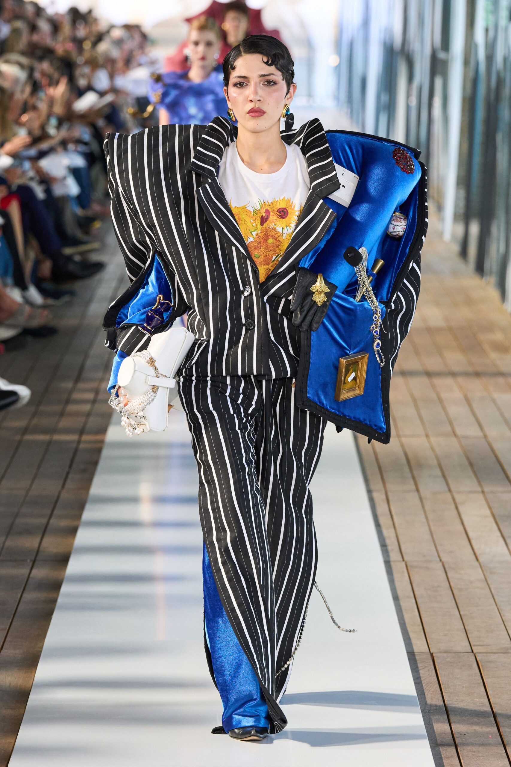 oversized striped blazer and pants