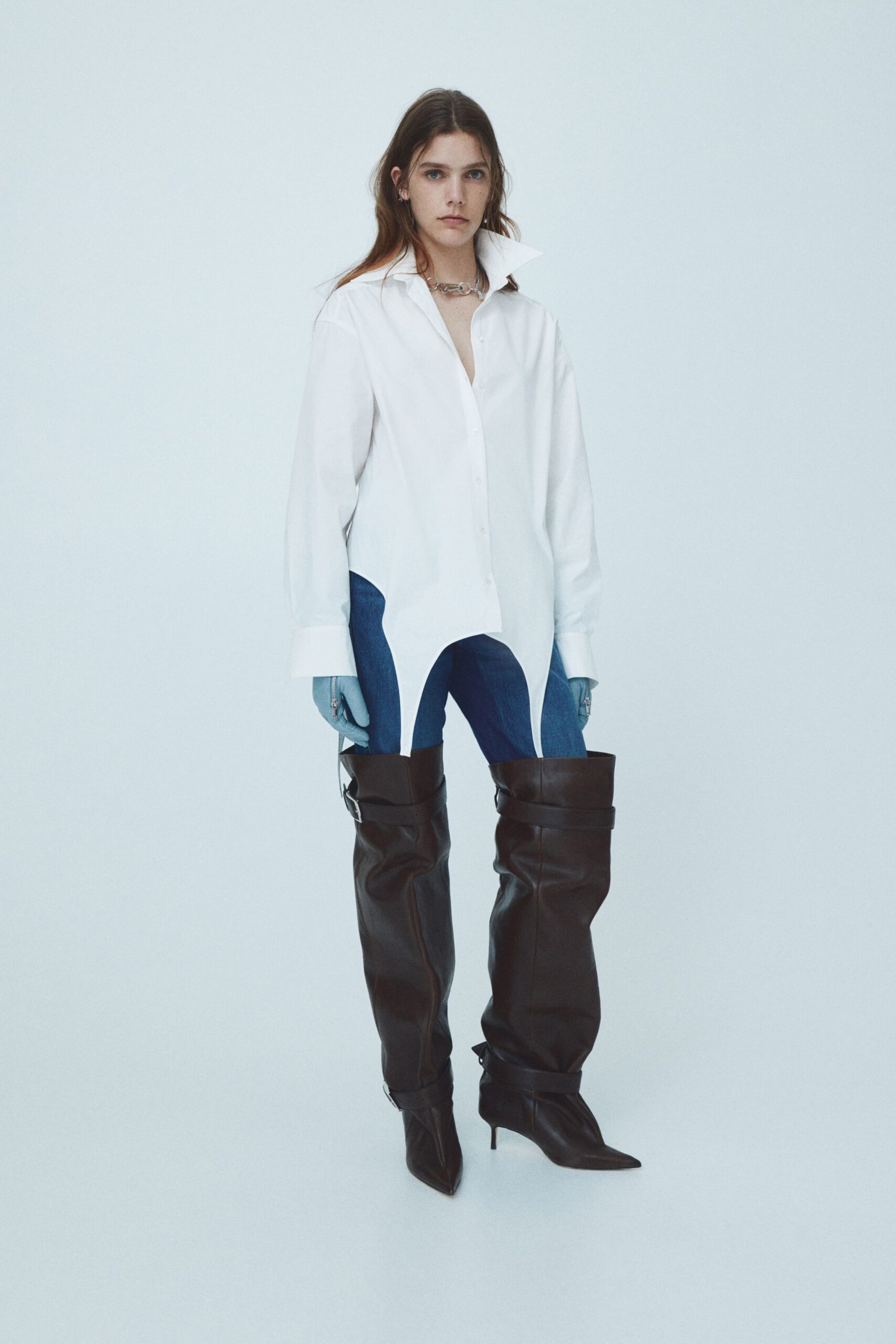 blue denim slim distressed jeans