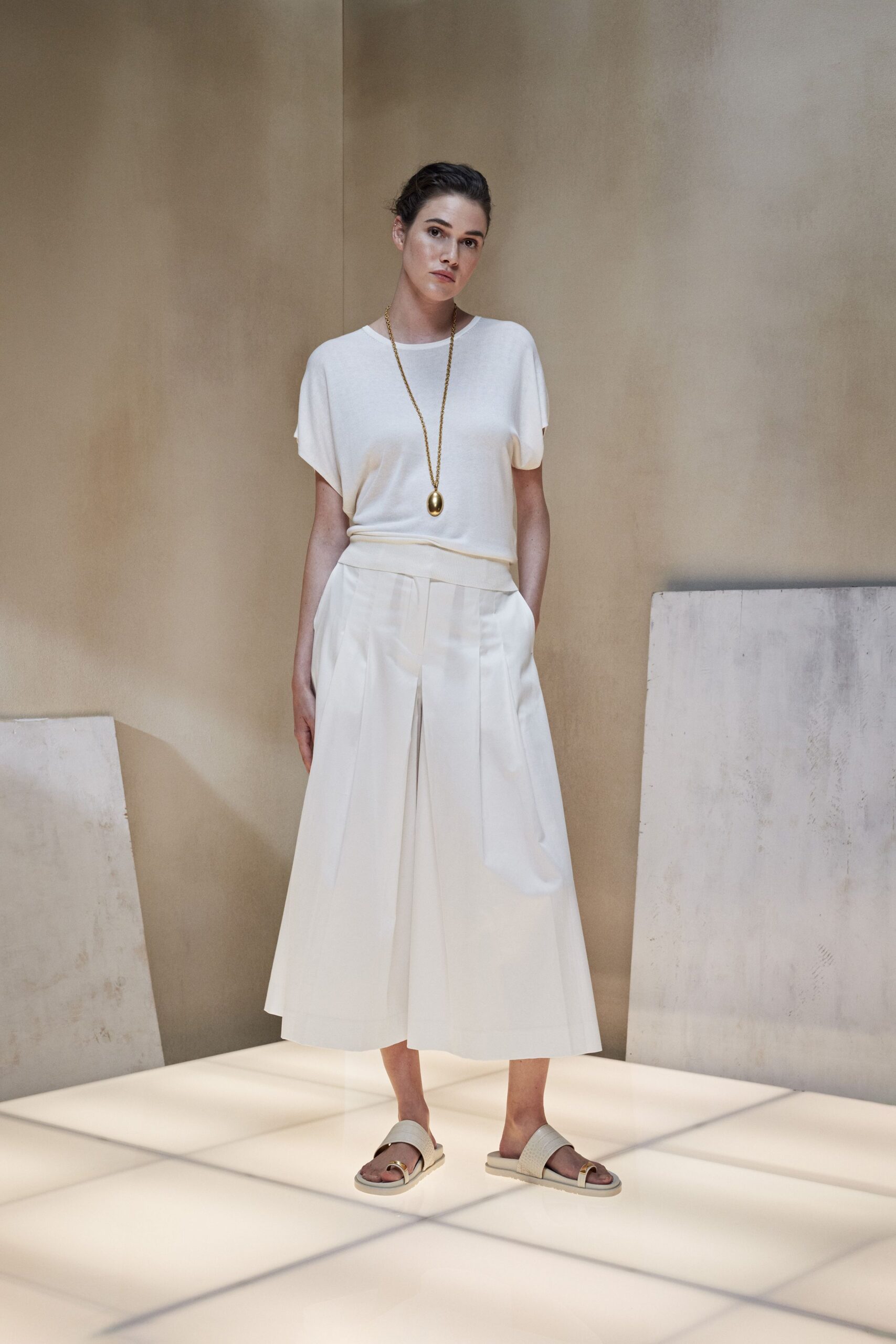 white relaxed top and pants