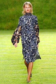 blue unknown long-sleeve high-neck floral ruched flowing midi-dress