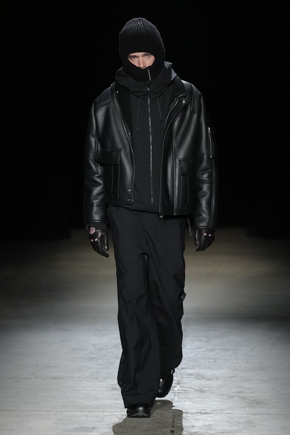 black leather jacket and hoodie outfit