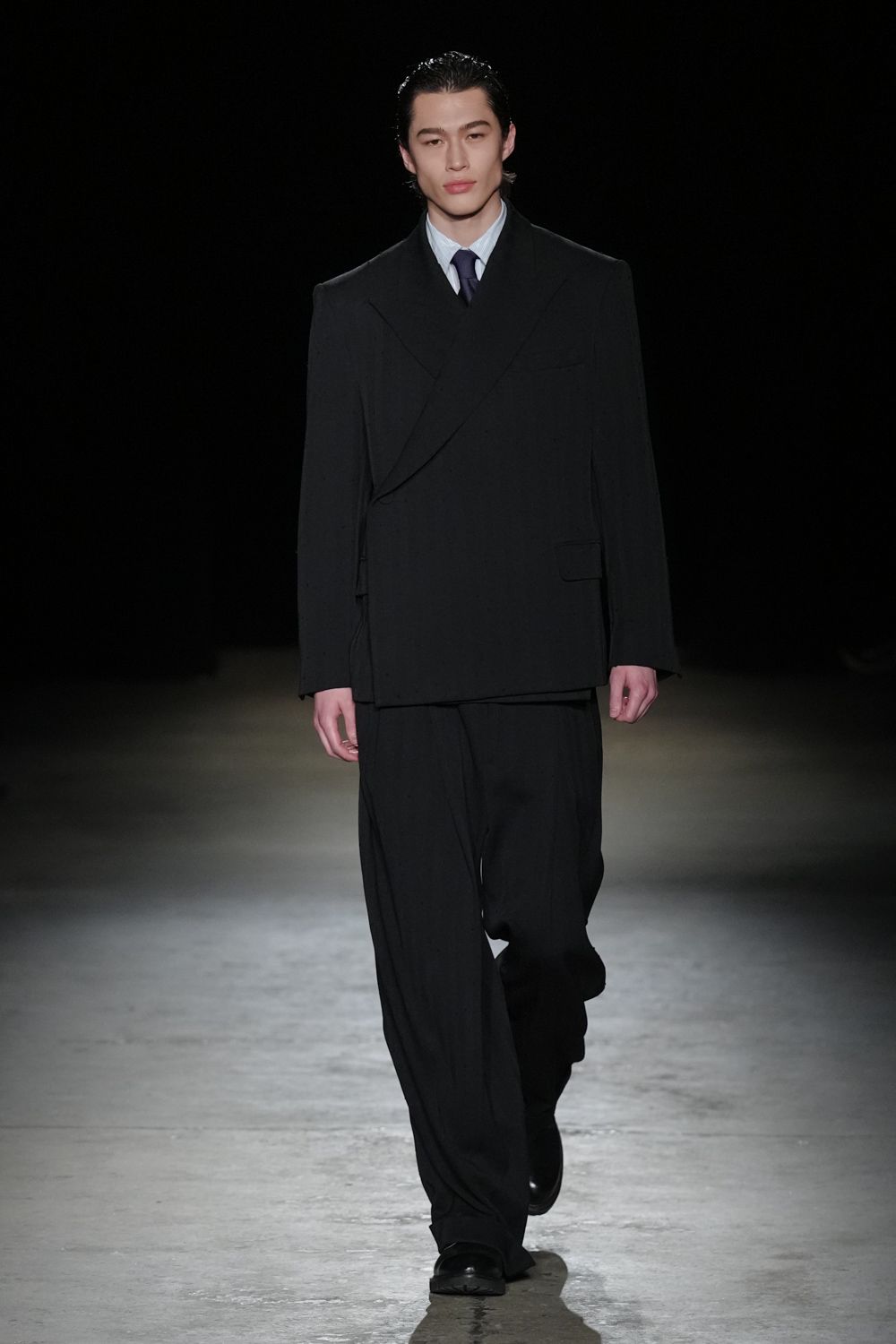 black relaxed suit with pants