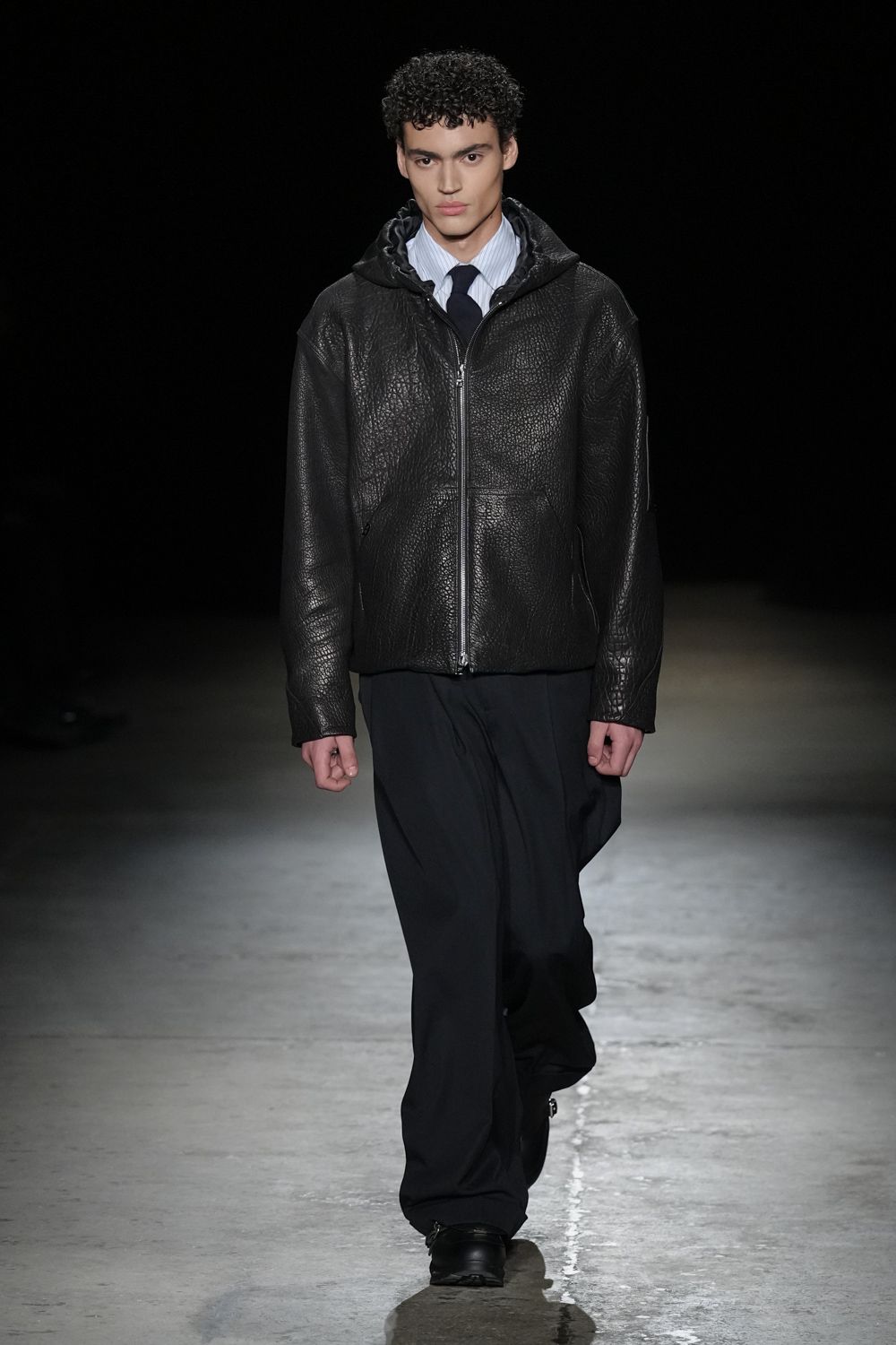 black leather jacket and pants