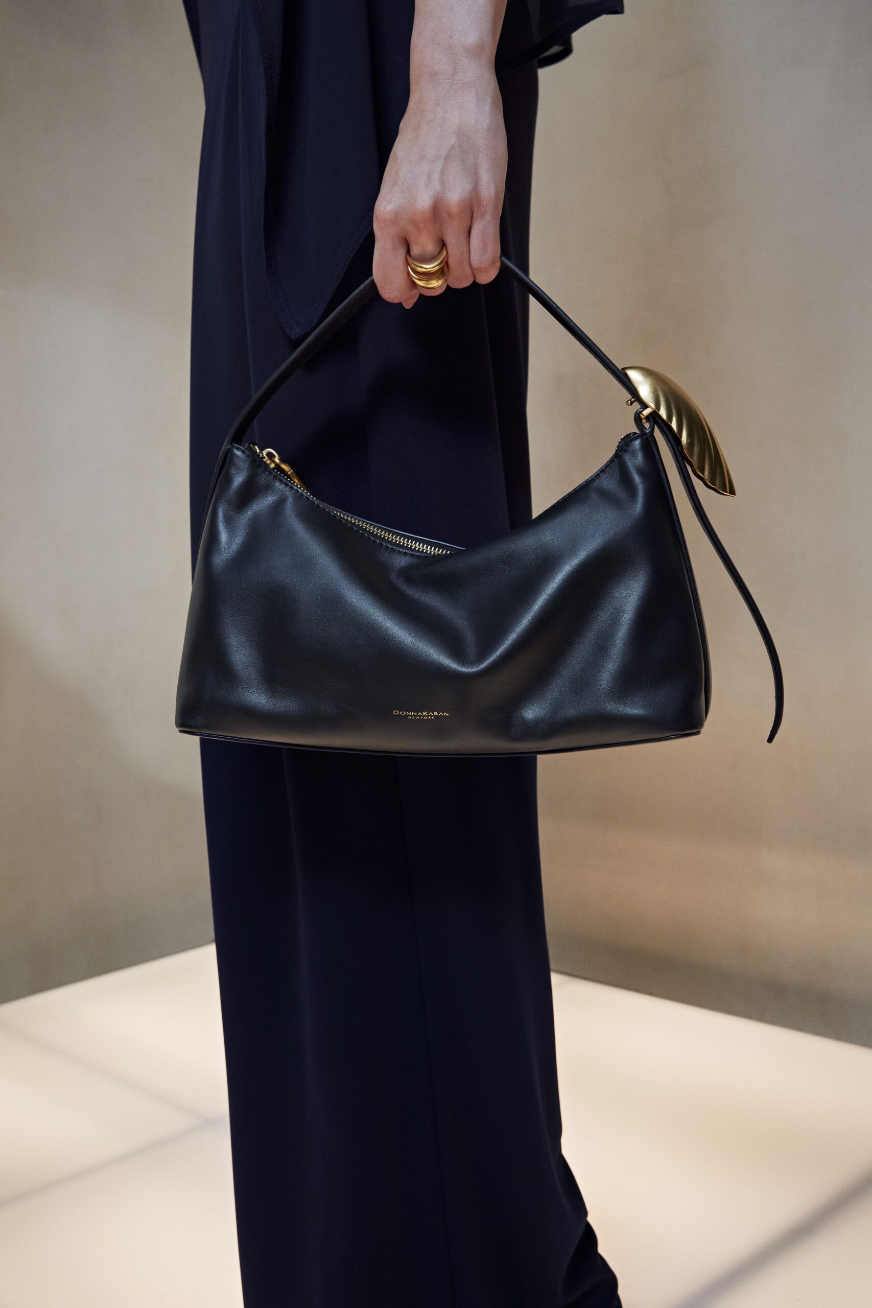 black leather bag