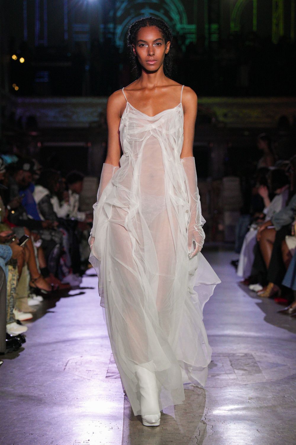 white chiffon sleeveless v-neck relaxed layered dress