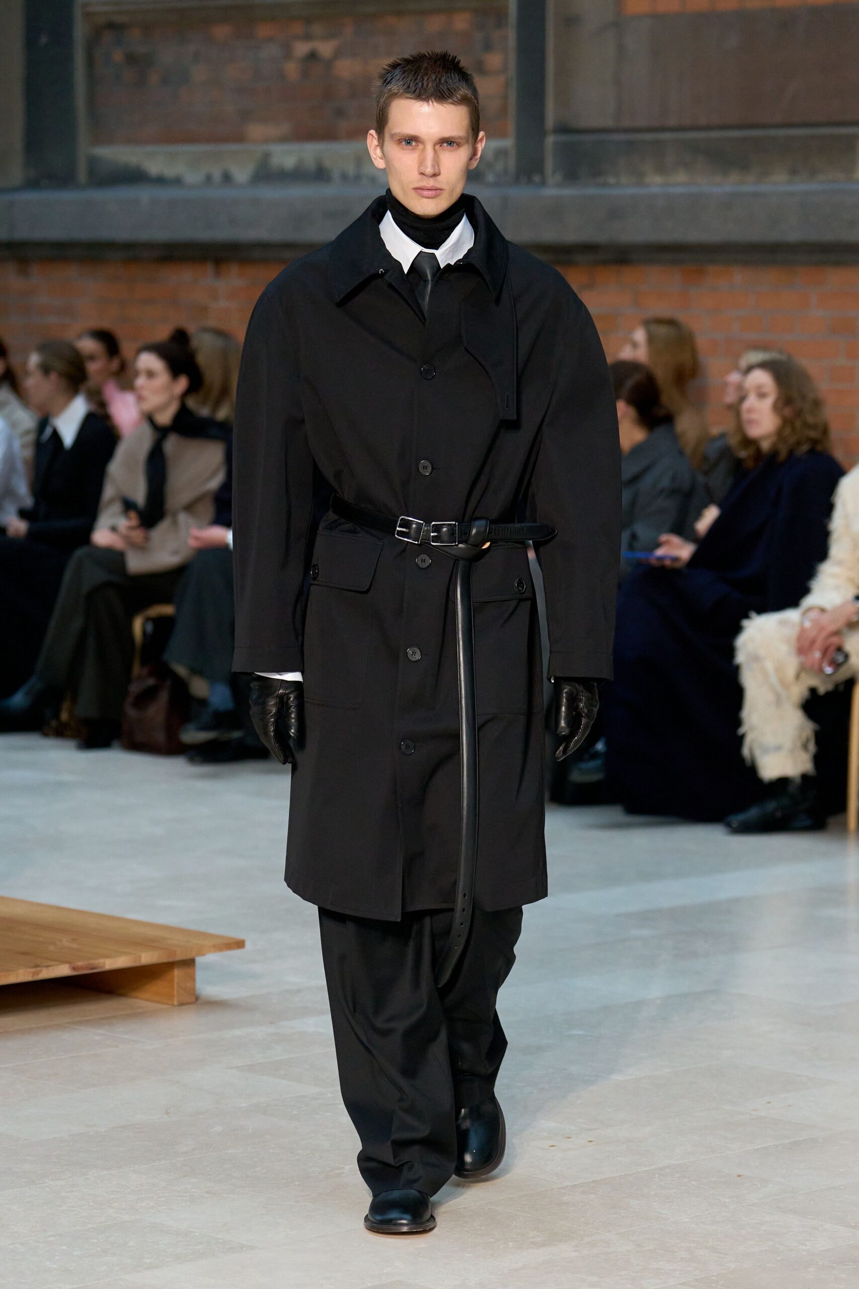 black relaxed coat with pants