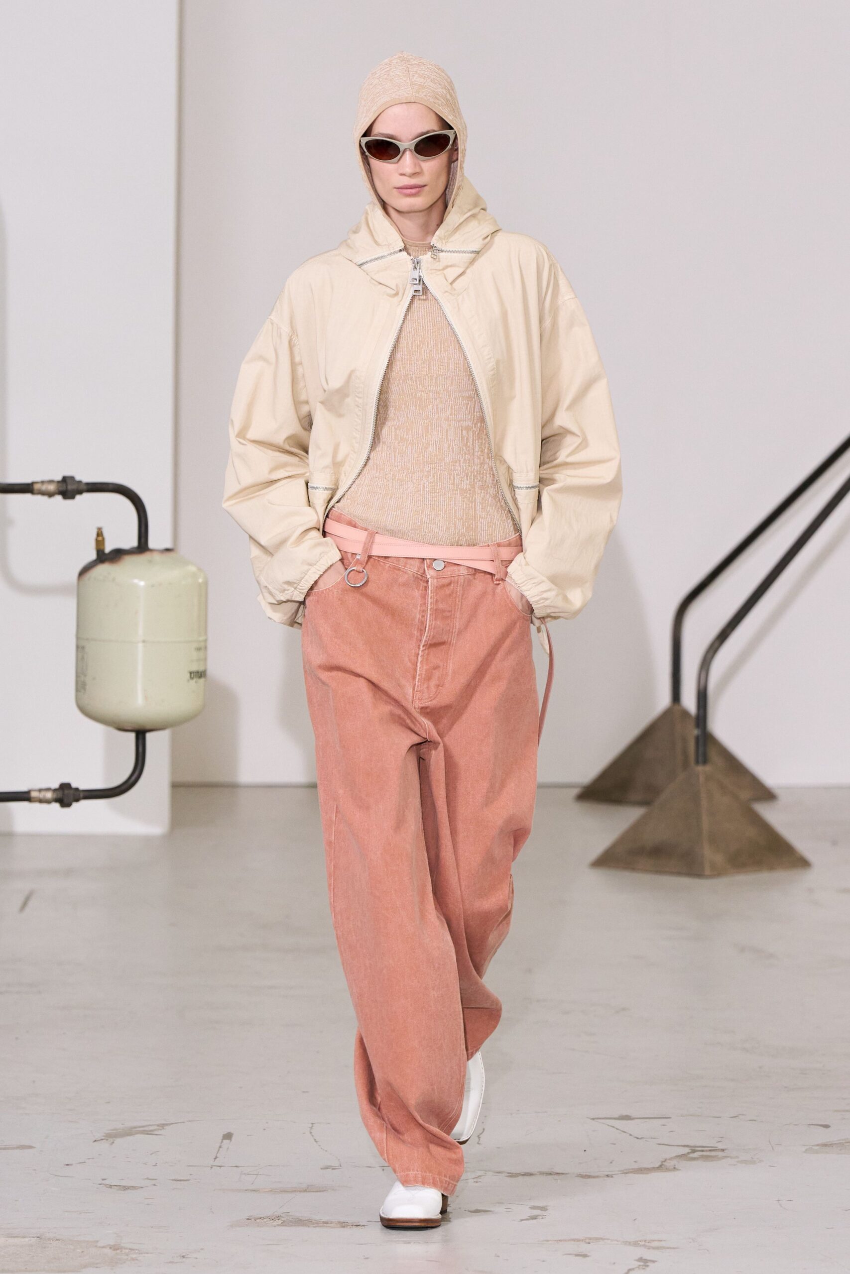 orange cotton relaxed wide-leg pants
