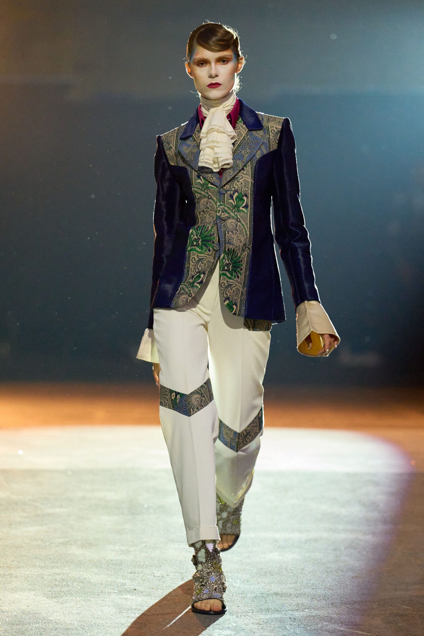 white cotton slim straight-leg pants