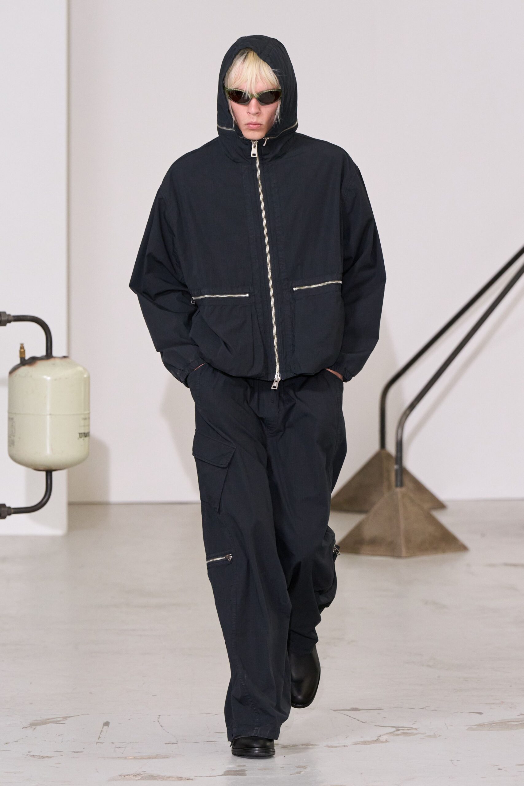 black relaxed jacket and pants