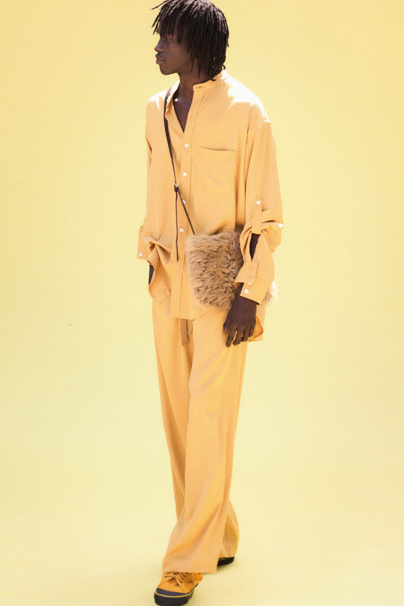 yellow relaxed shirt and pants