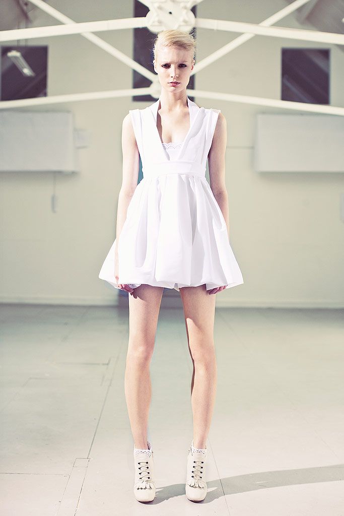 white chiffon sleeveless v-neck draped flowing mini mini-dress