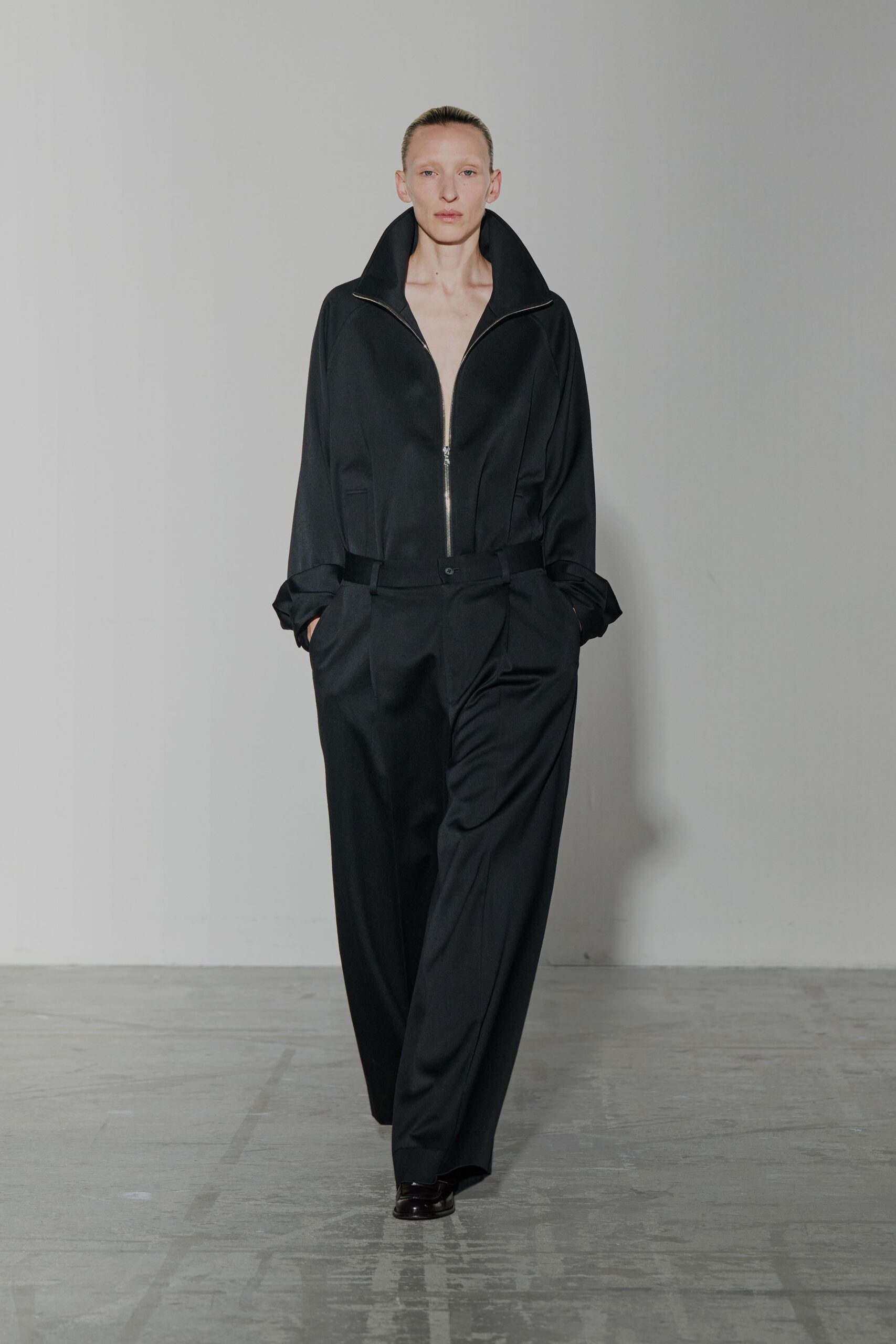 black silk relaxed jumpsuit