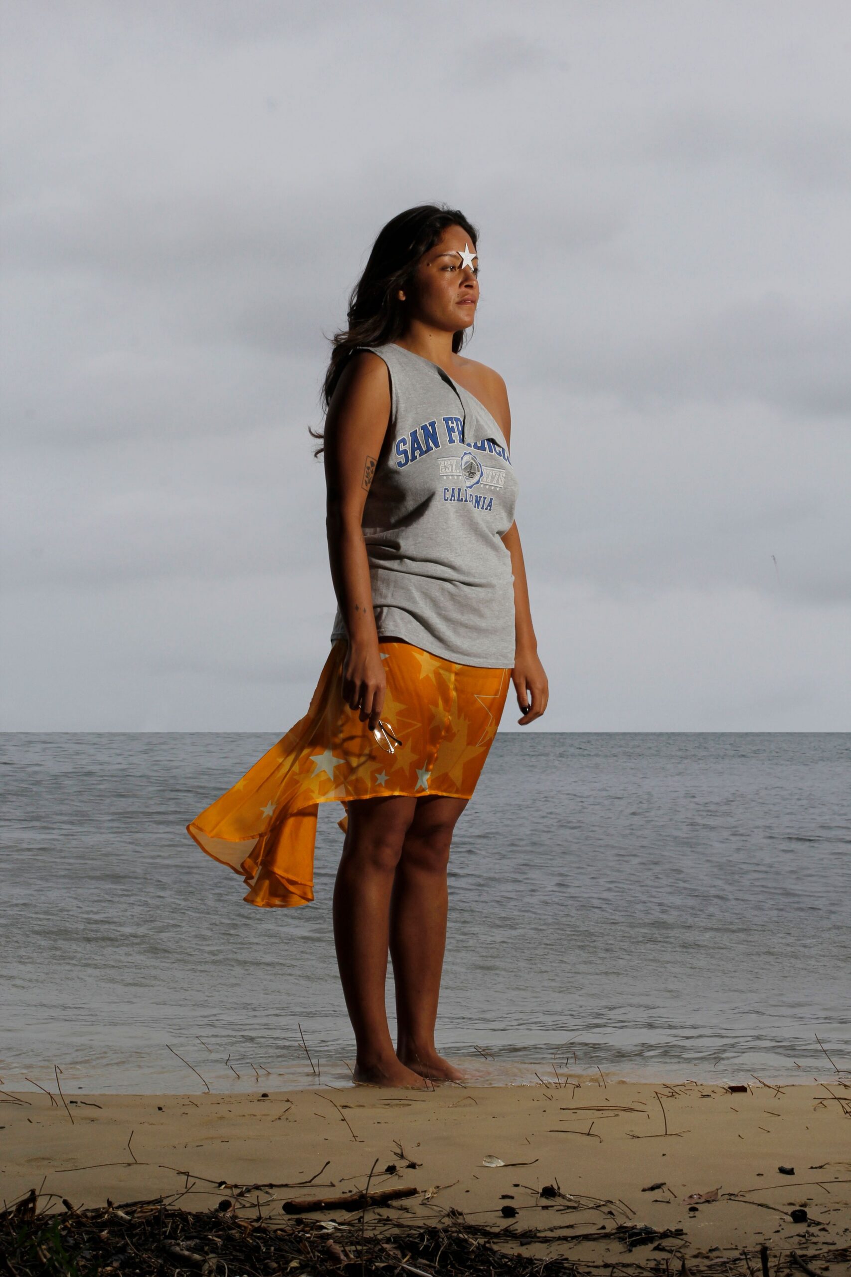 yellow chiffon fitted layered flowing skirt