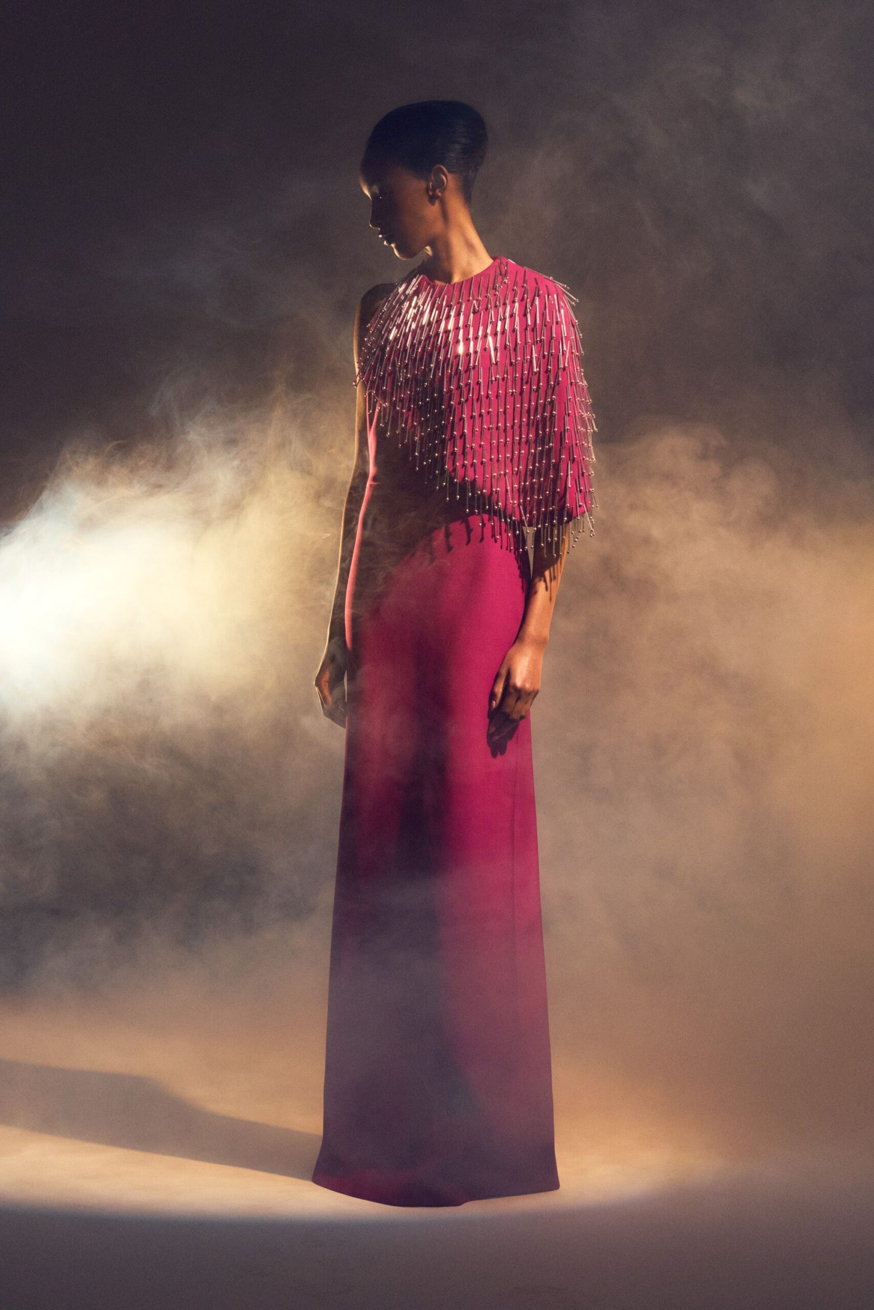 purple embellished sleeveless gown
