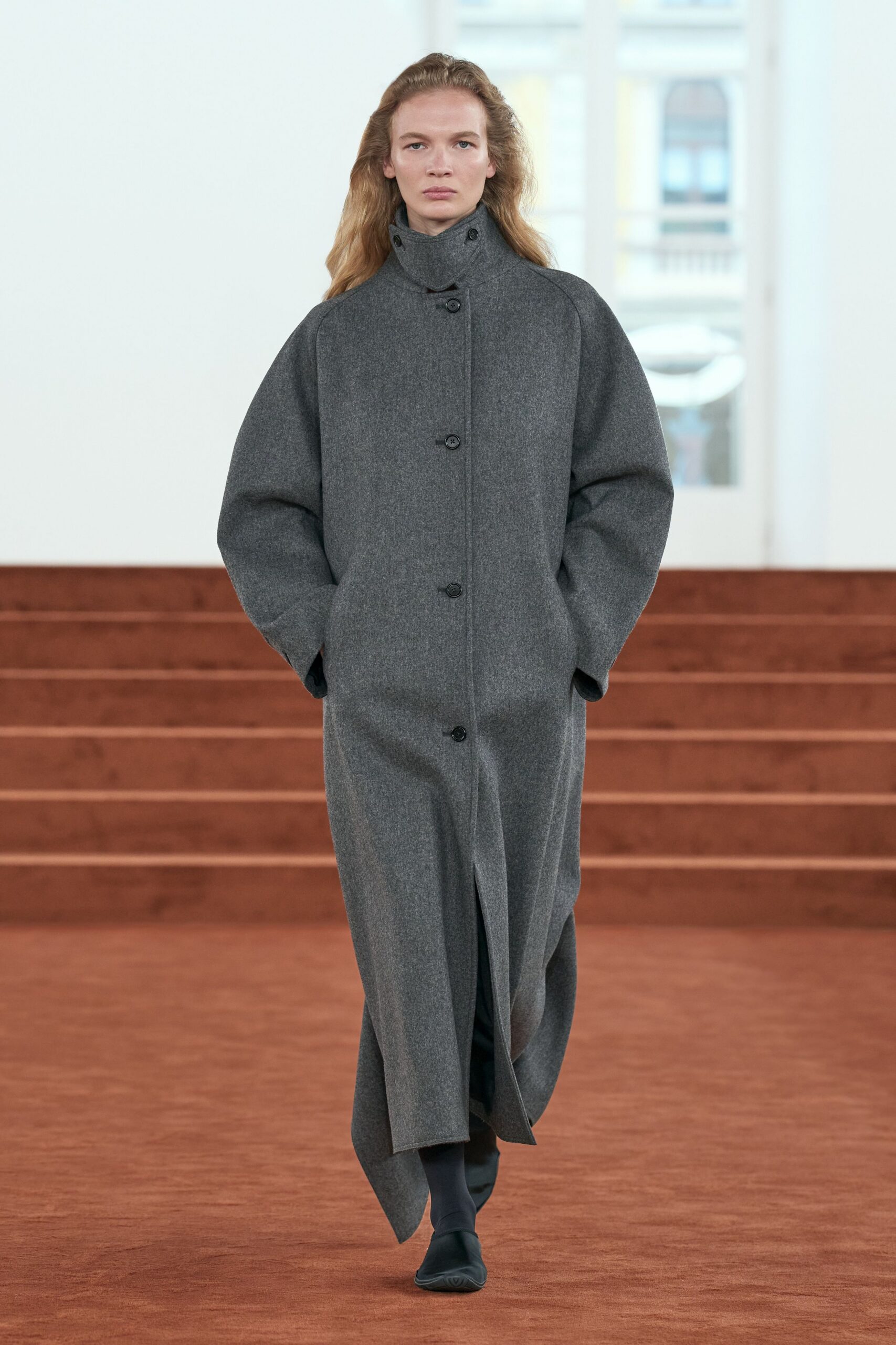 gray oversized wool coat
