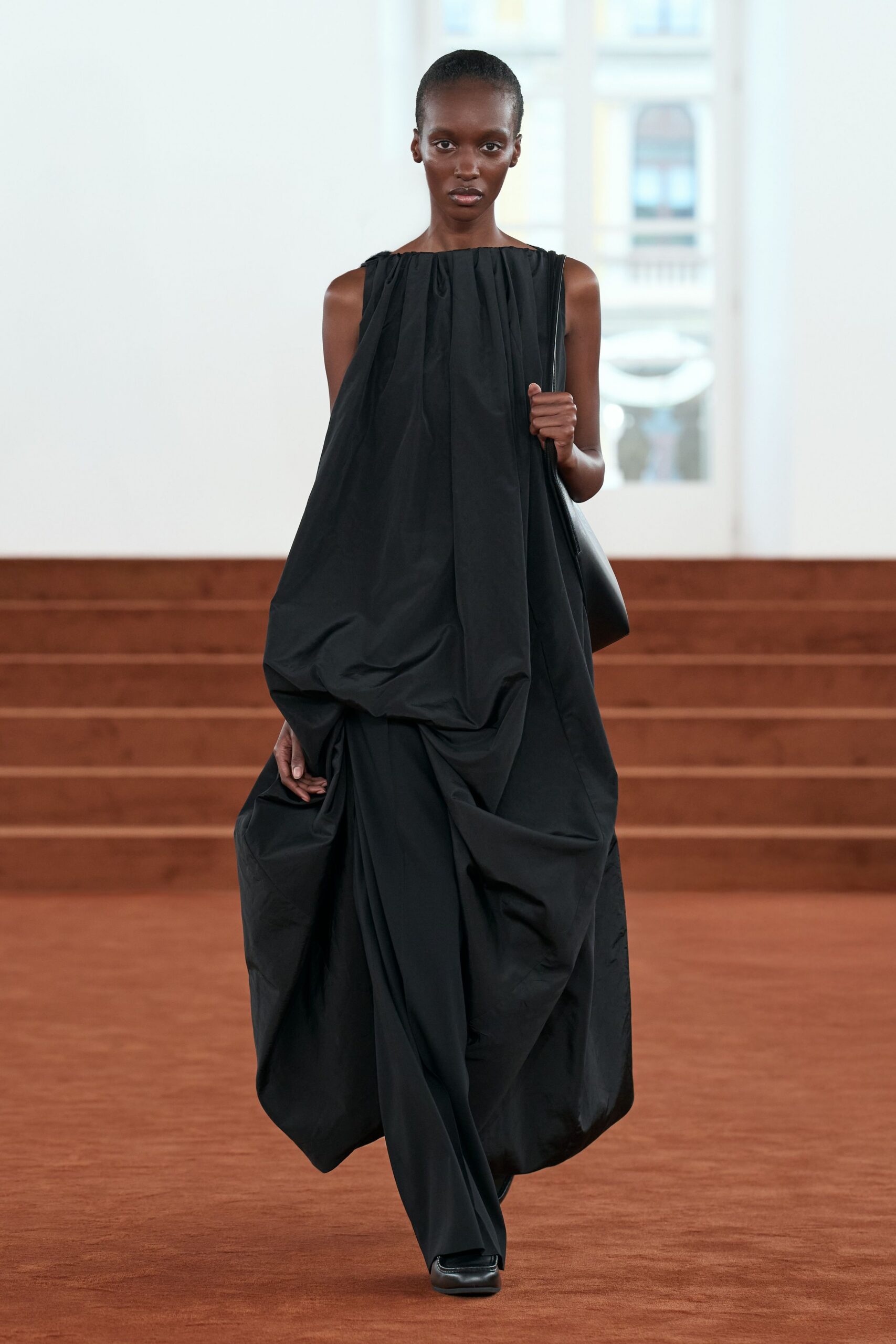 black relaxed sleeveless dress
