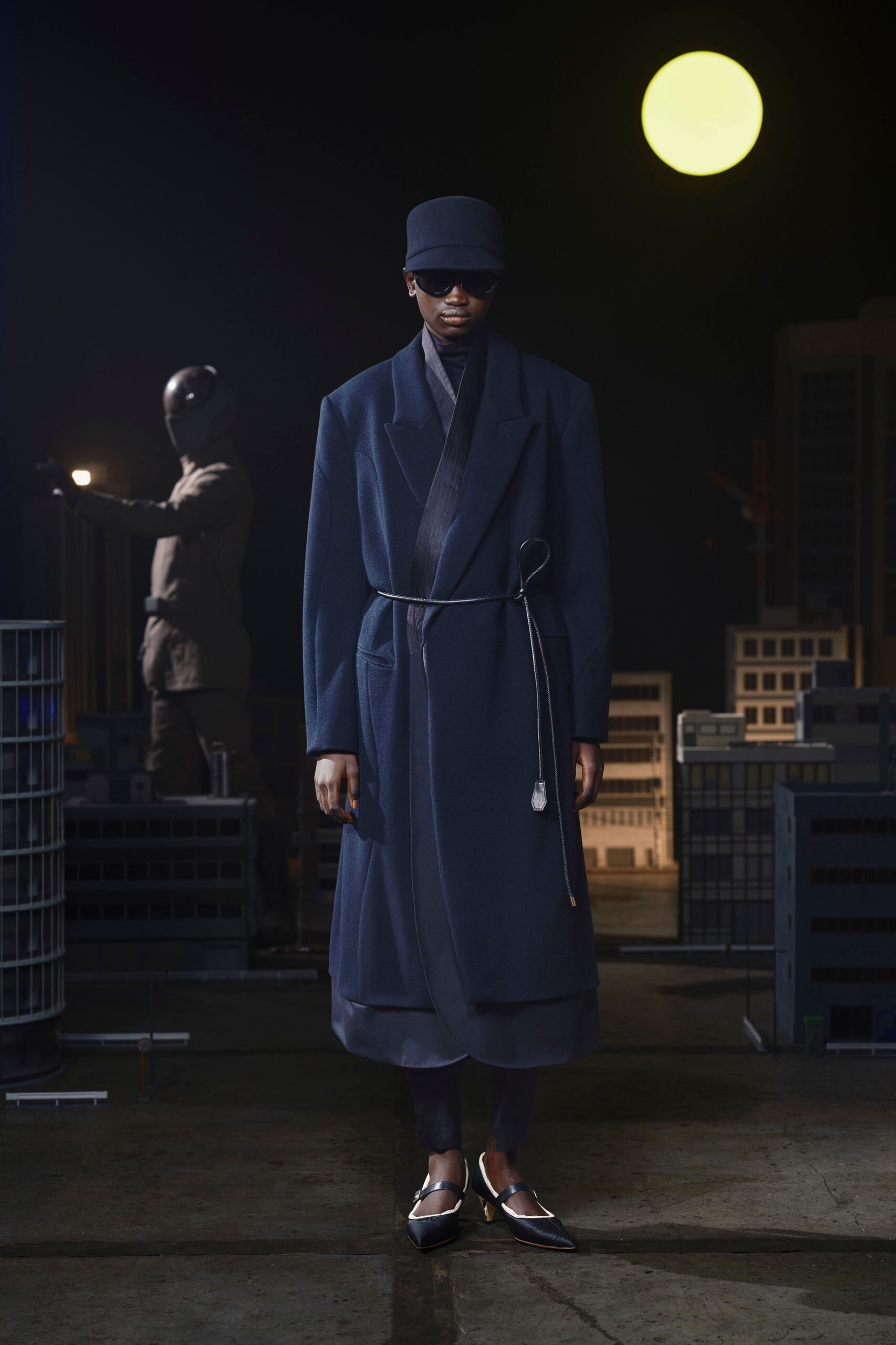 blue wool relaxed coat