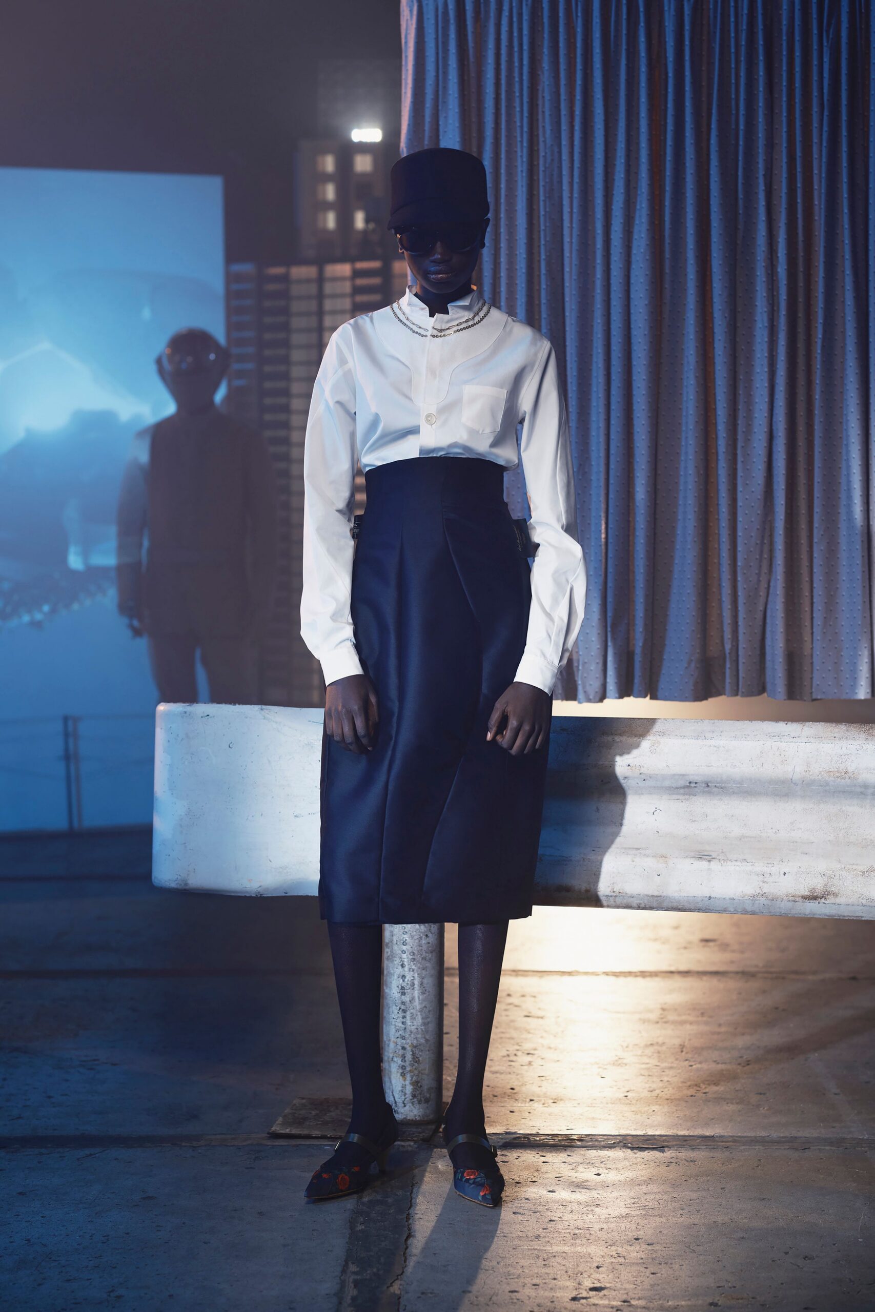 white shirt black pencil skirt