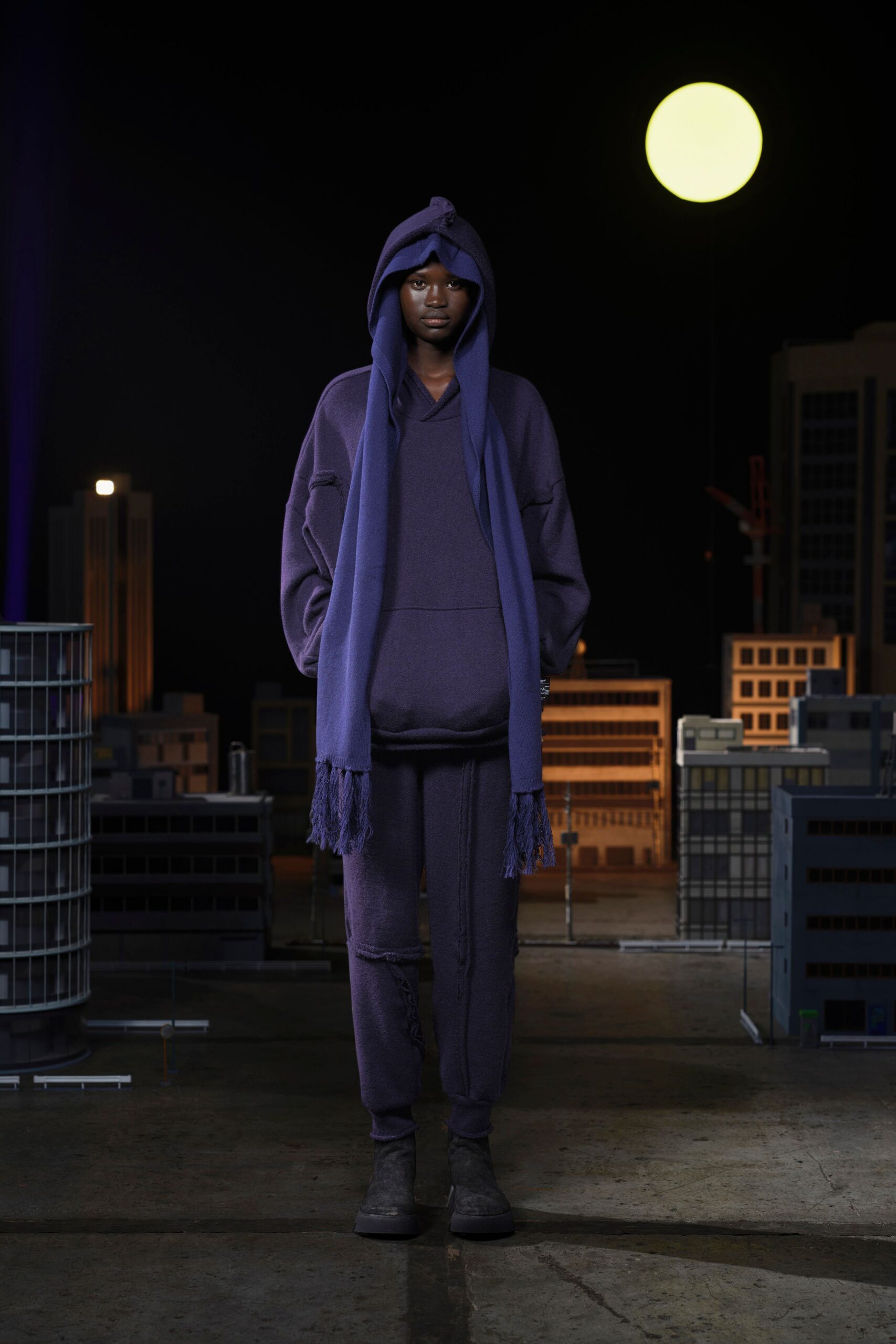 purple cotton relaxed pants