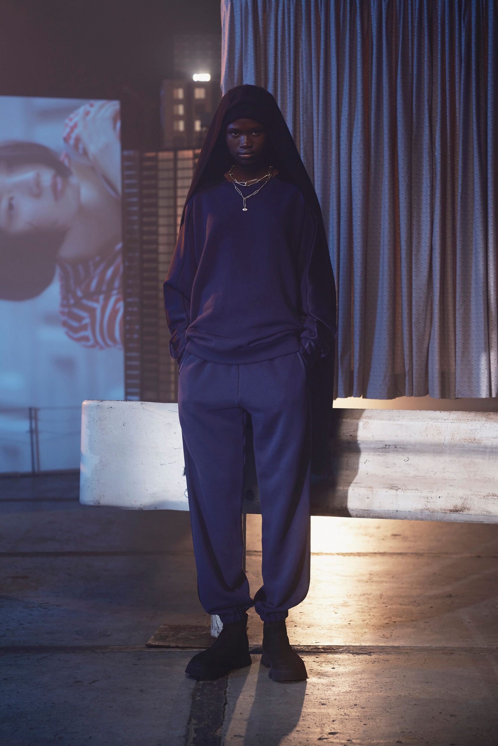 navy relaxed top and pants