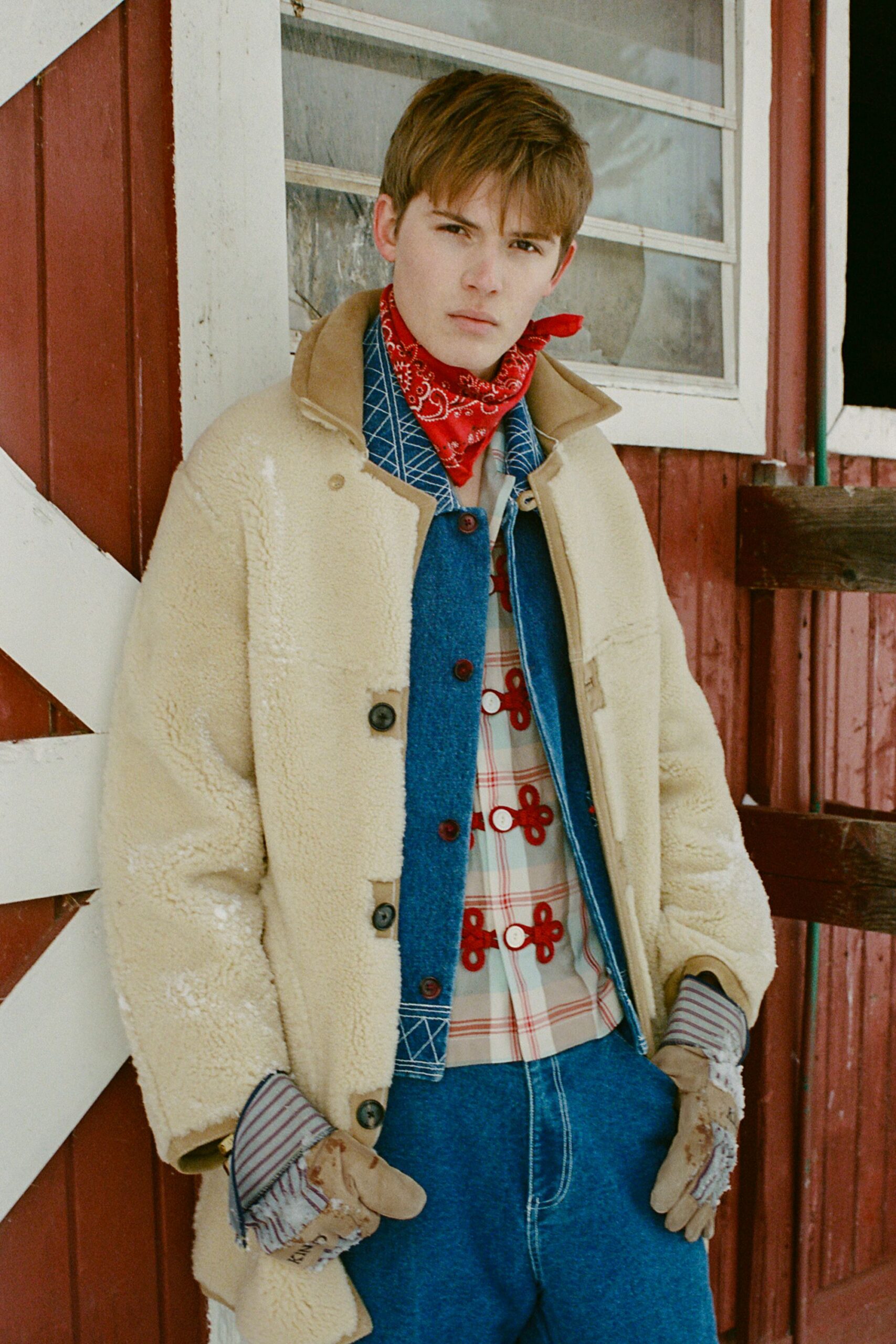 red cotton scarf
