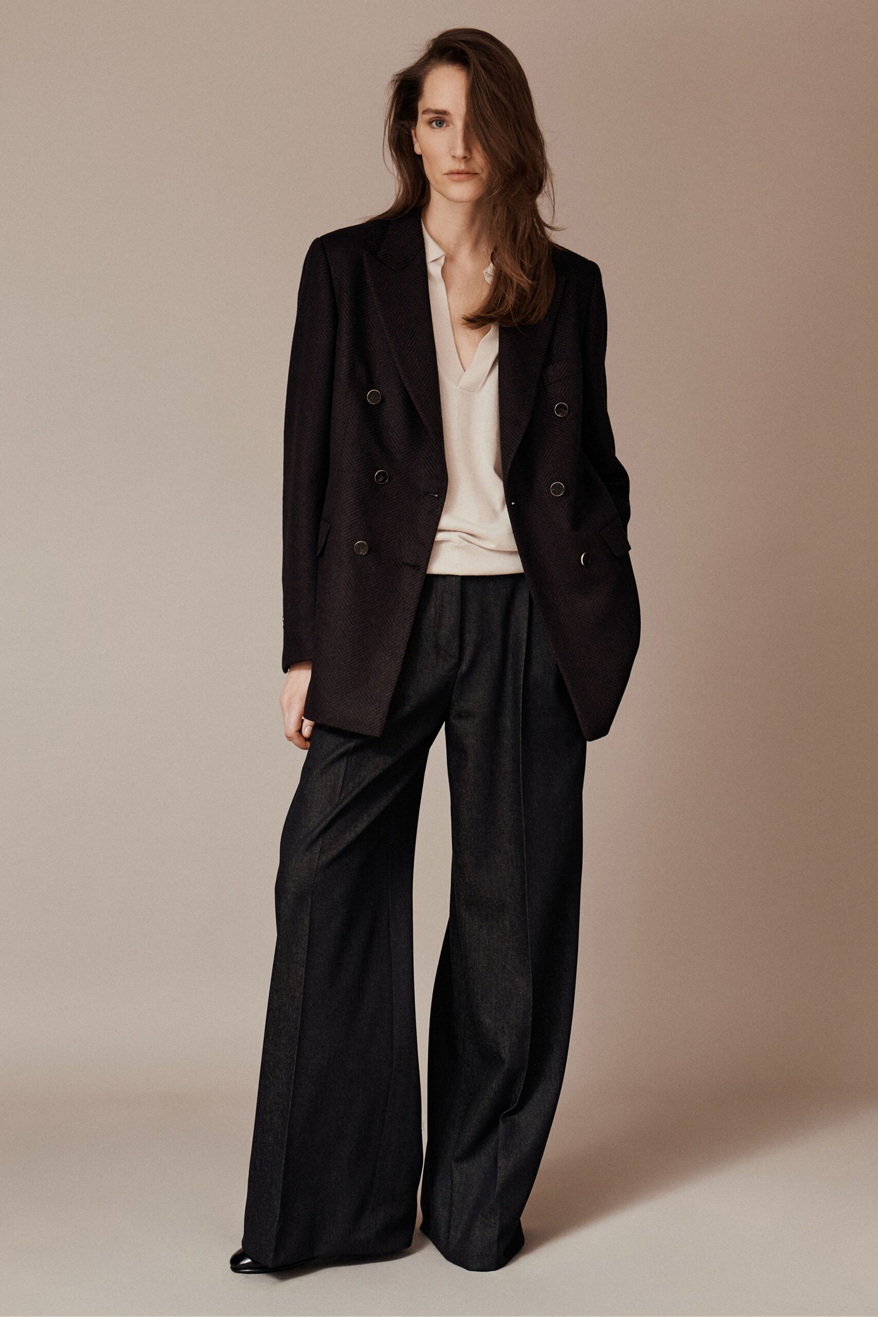 black denim relaxed wide-leg pants