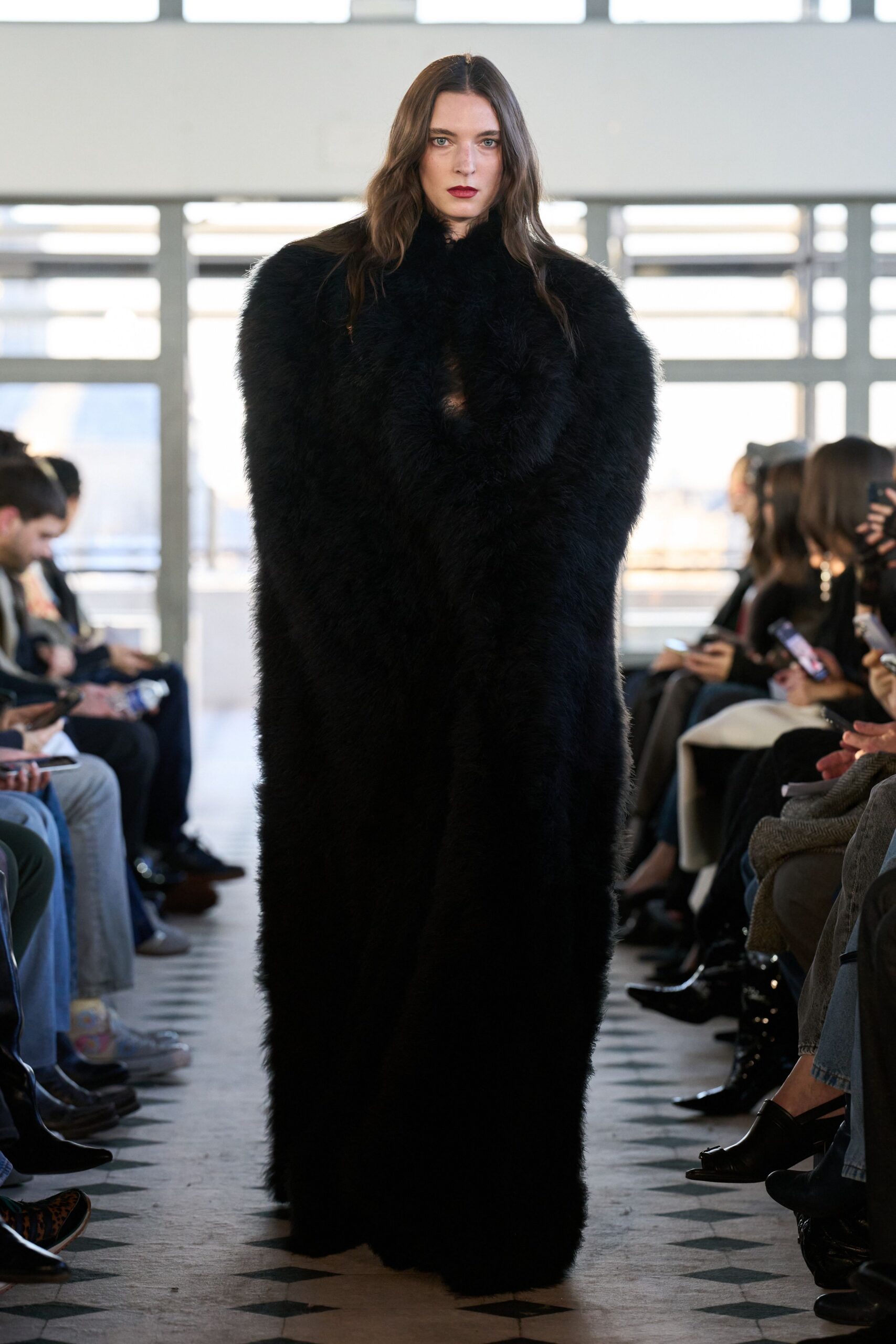 black fur relaxed cape