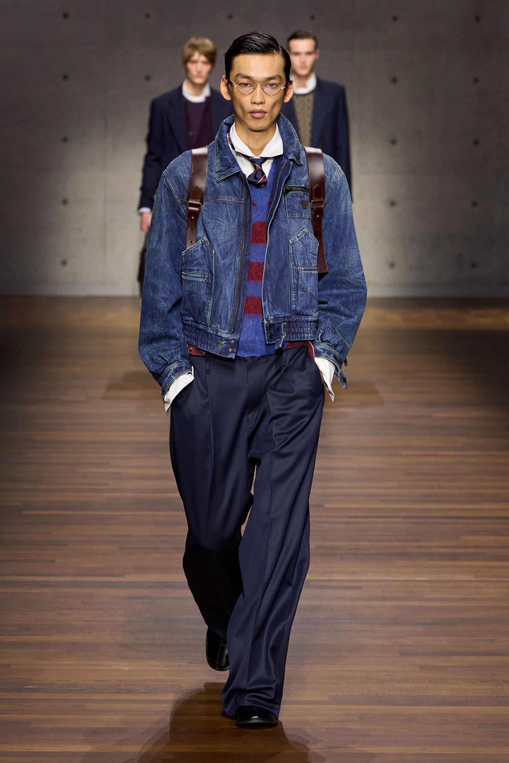 black wool tailored pleated pants