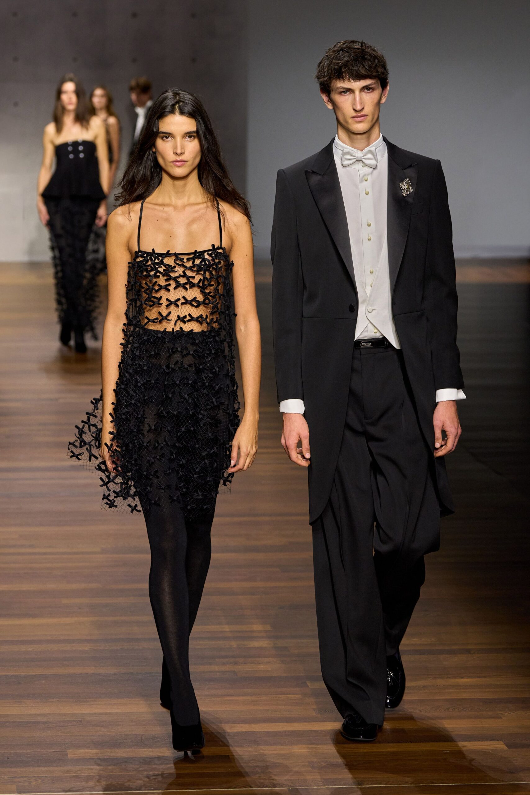 black silk sleeveless v-neck fitted embellished sheer dress