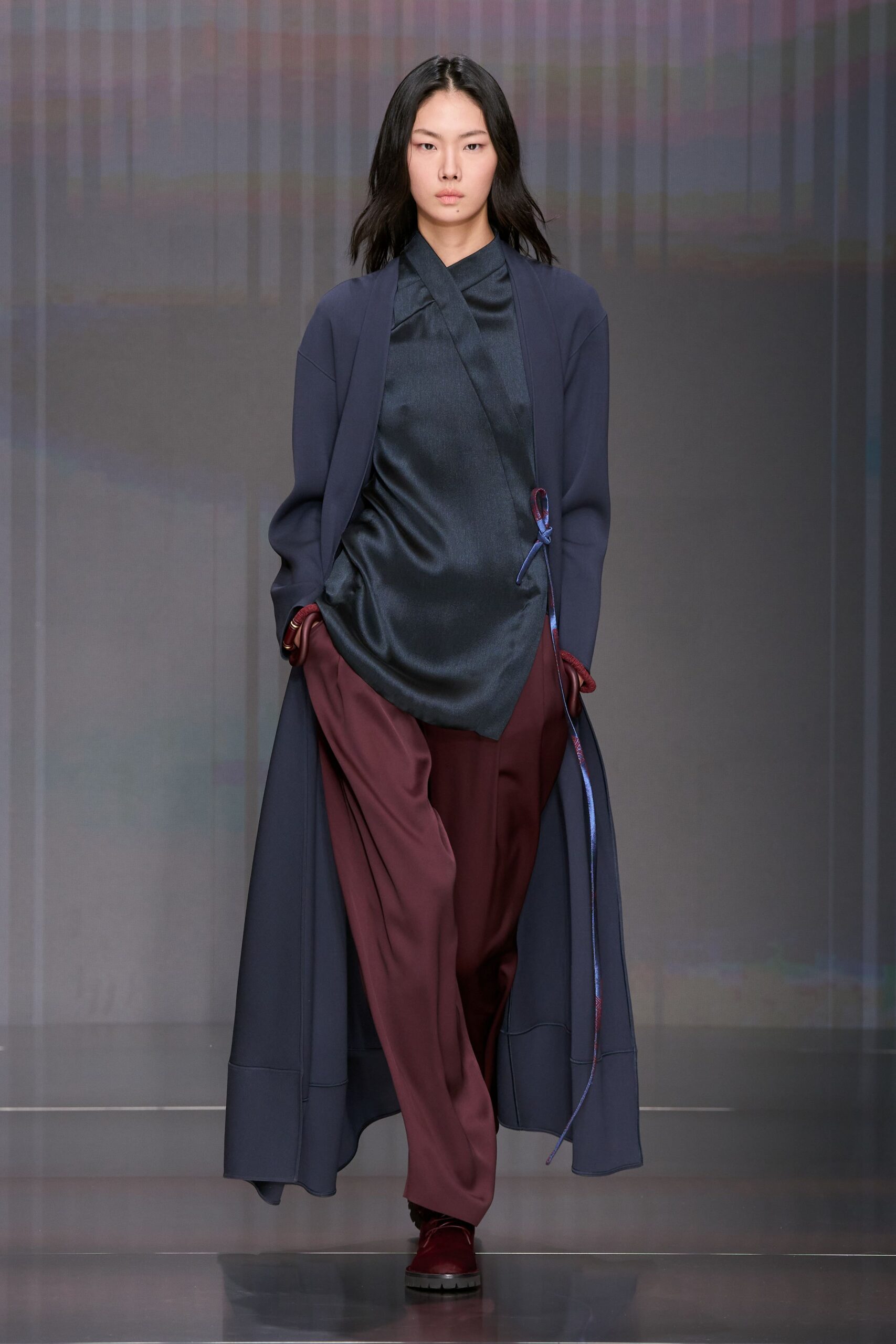 red cotton relaxed wide-leg pants