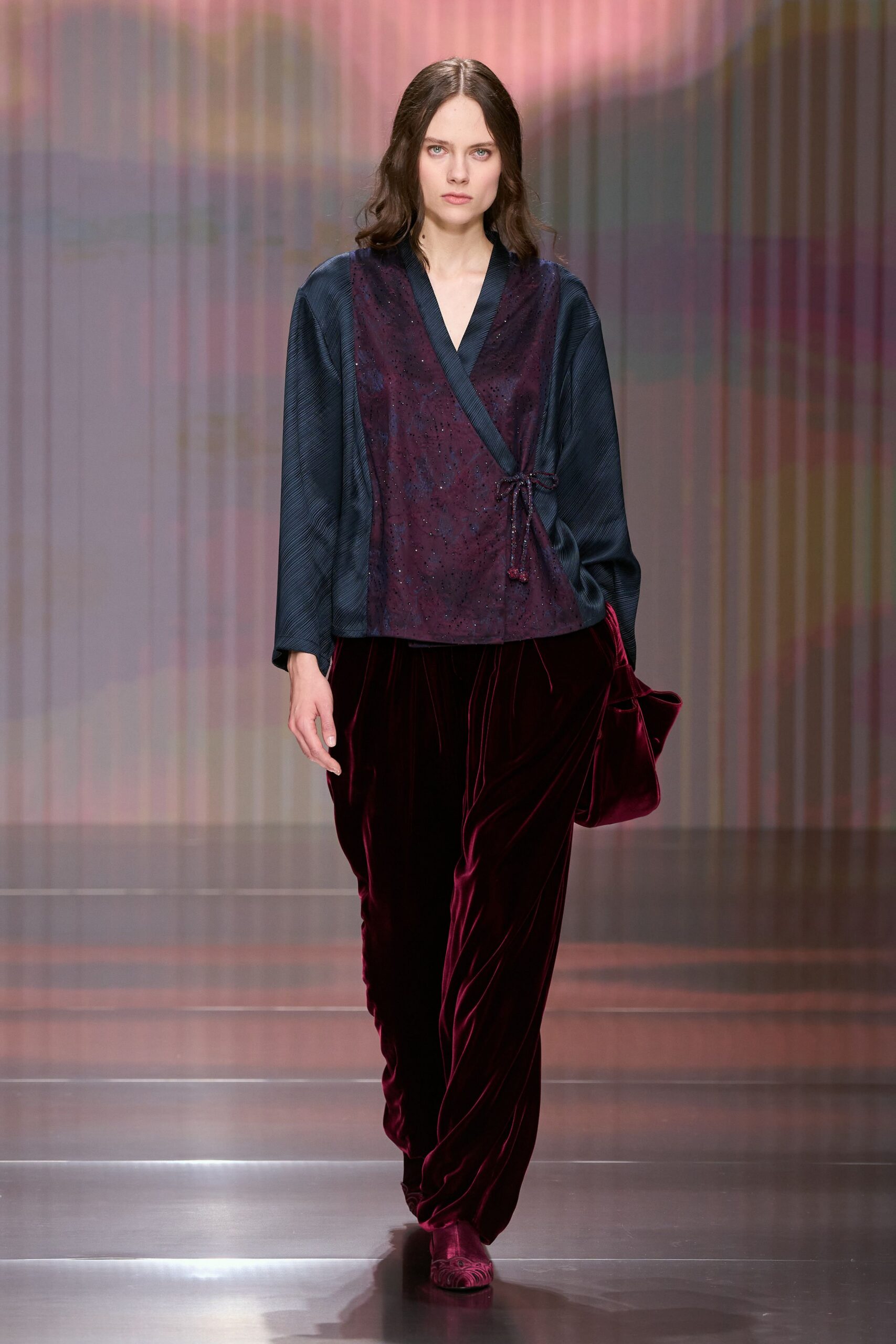 red velvet fitted straight-leg pants