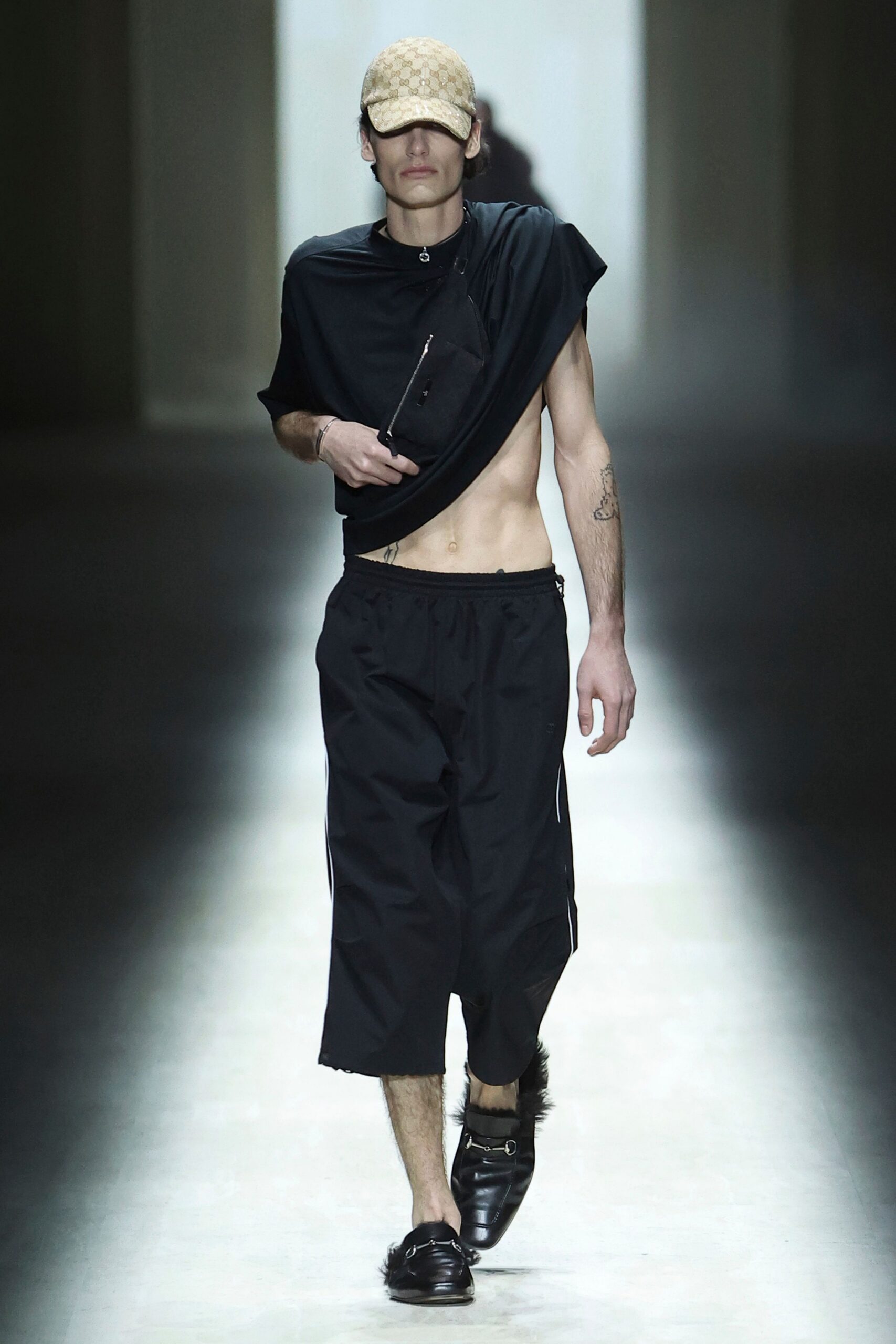 black cotton sleeveless high-neck fitted top