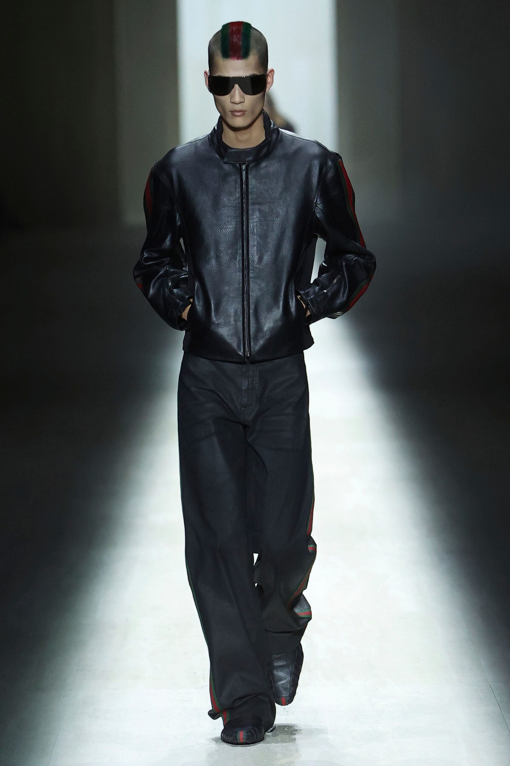 black denim relaxed wide-leg pants