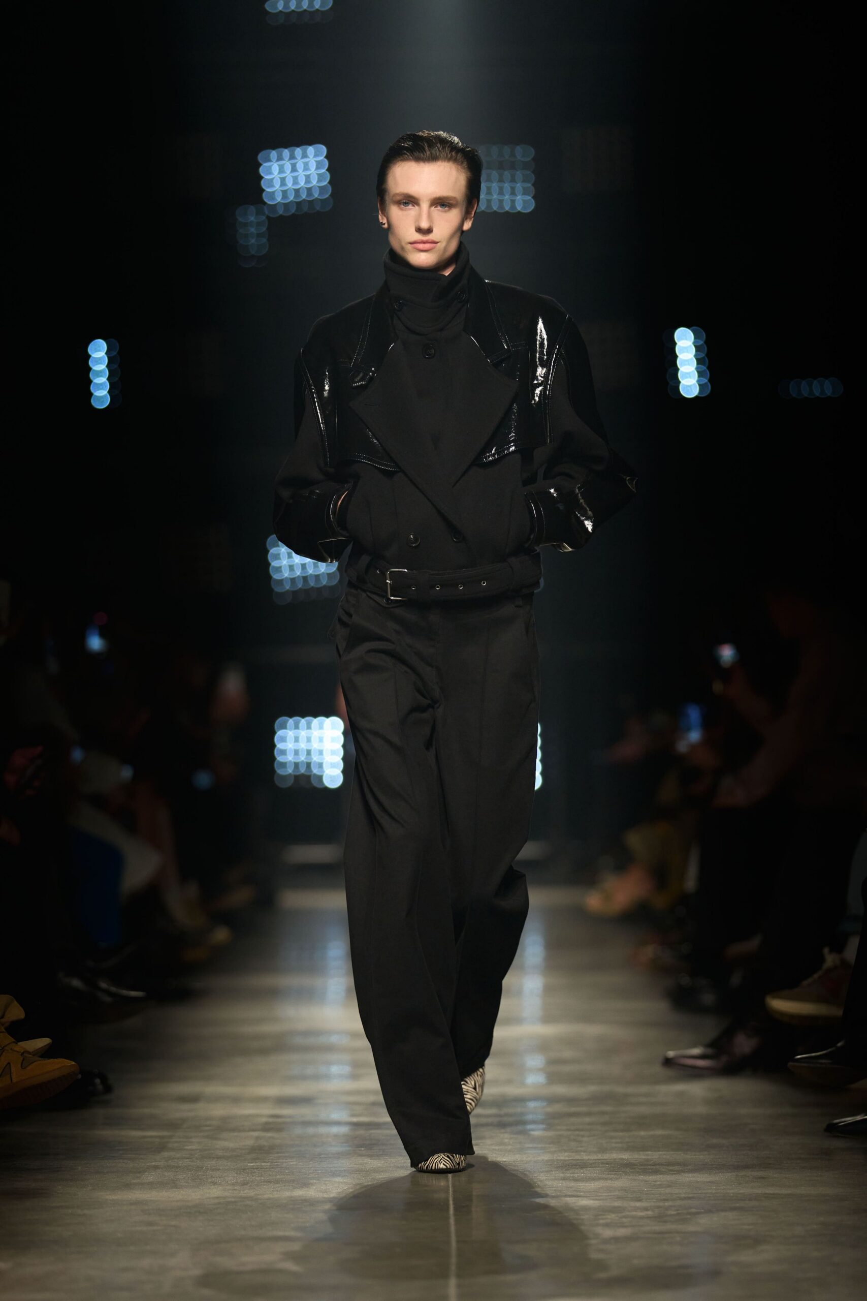 black leather jacket and pants