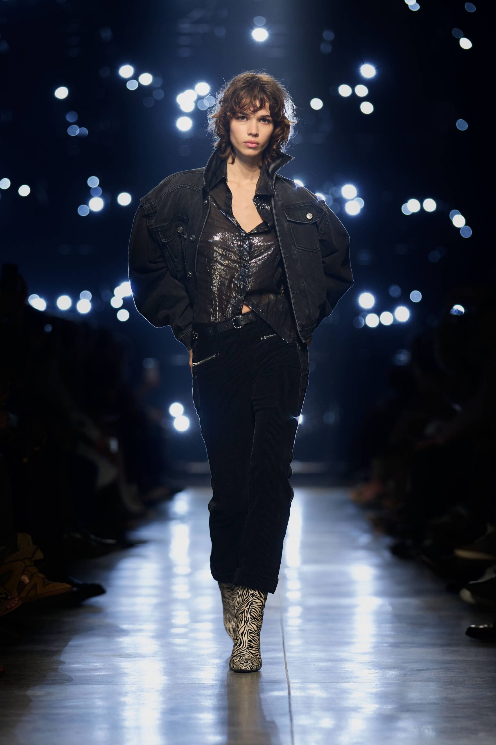 black denim long-sleeve oversized jacket