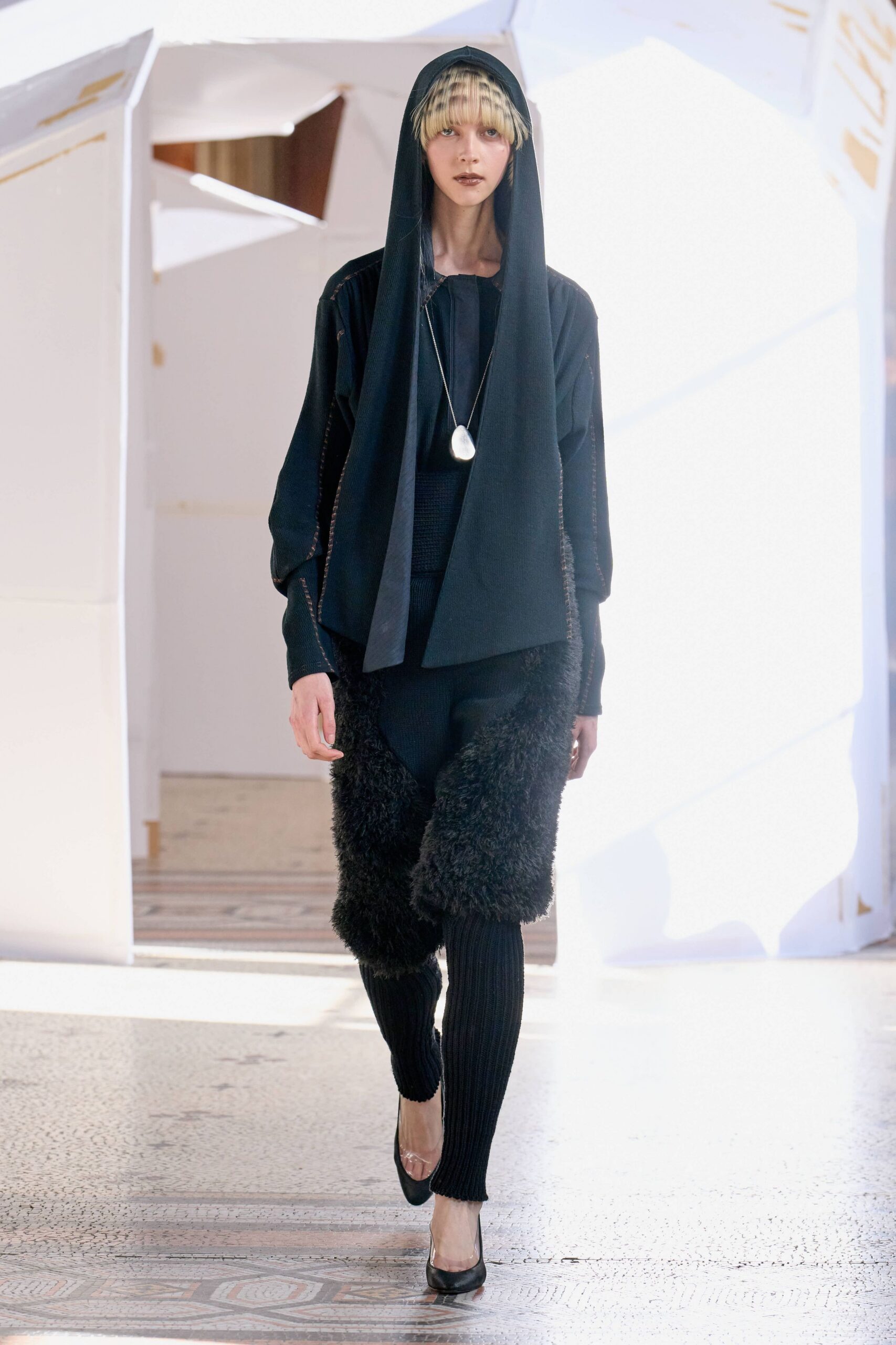 black relaxed hoodie with fitted pants