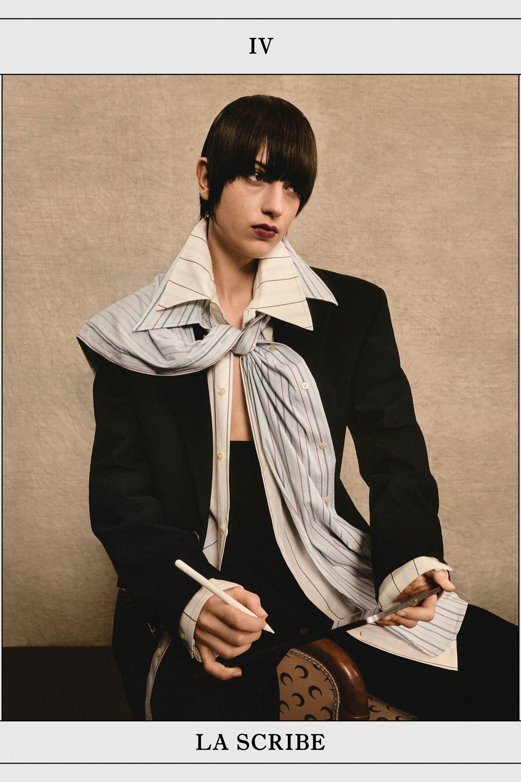white striped scarf