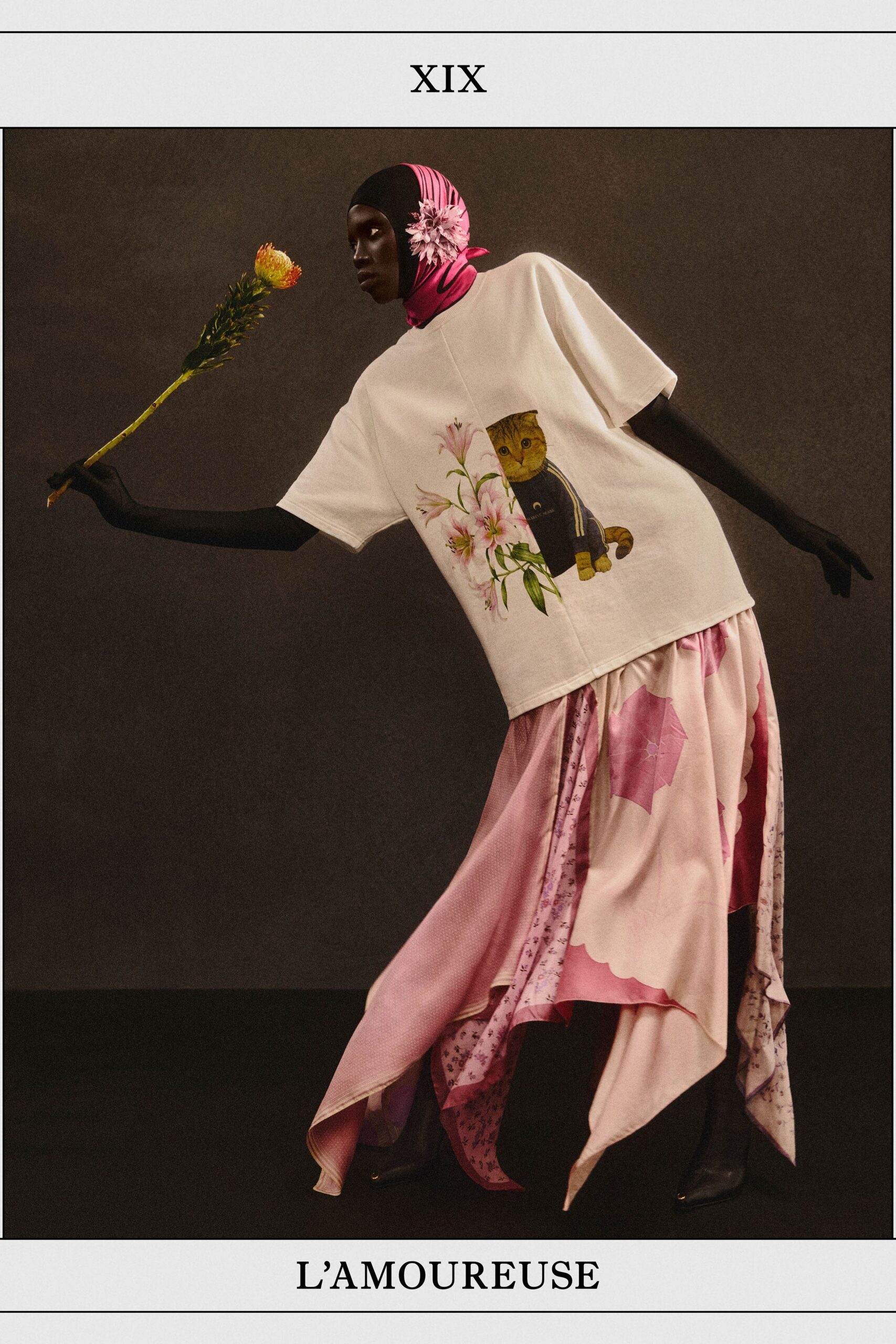 pink silk scarf