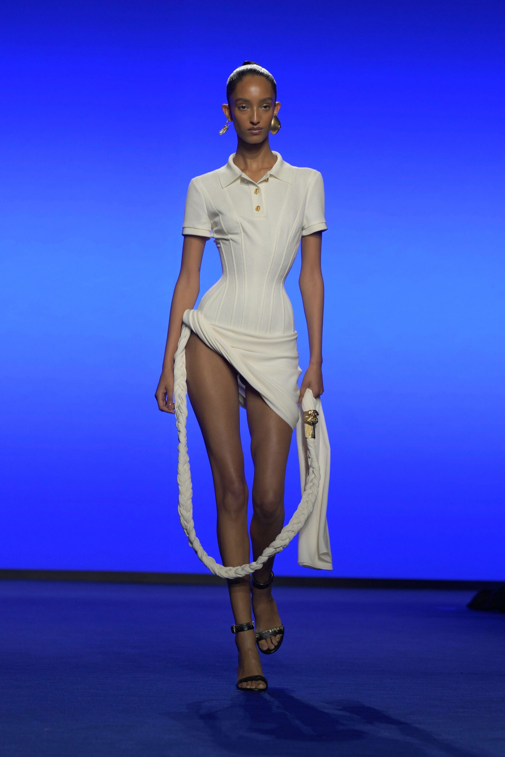 white fitted mini dress