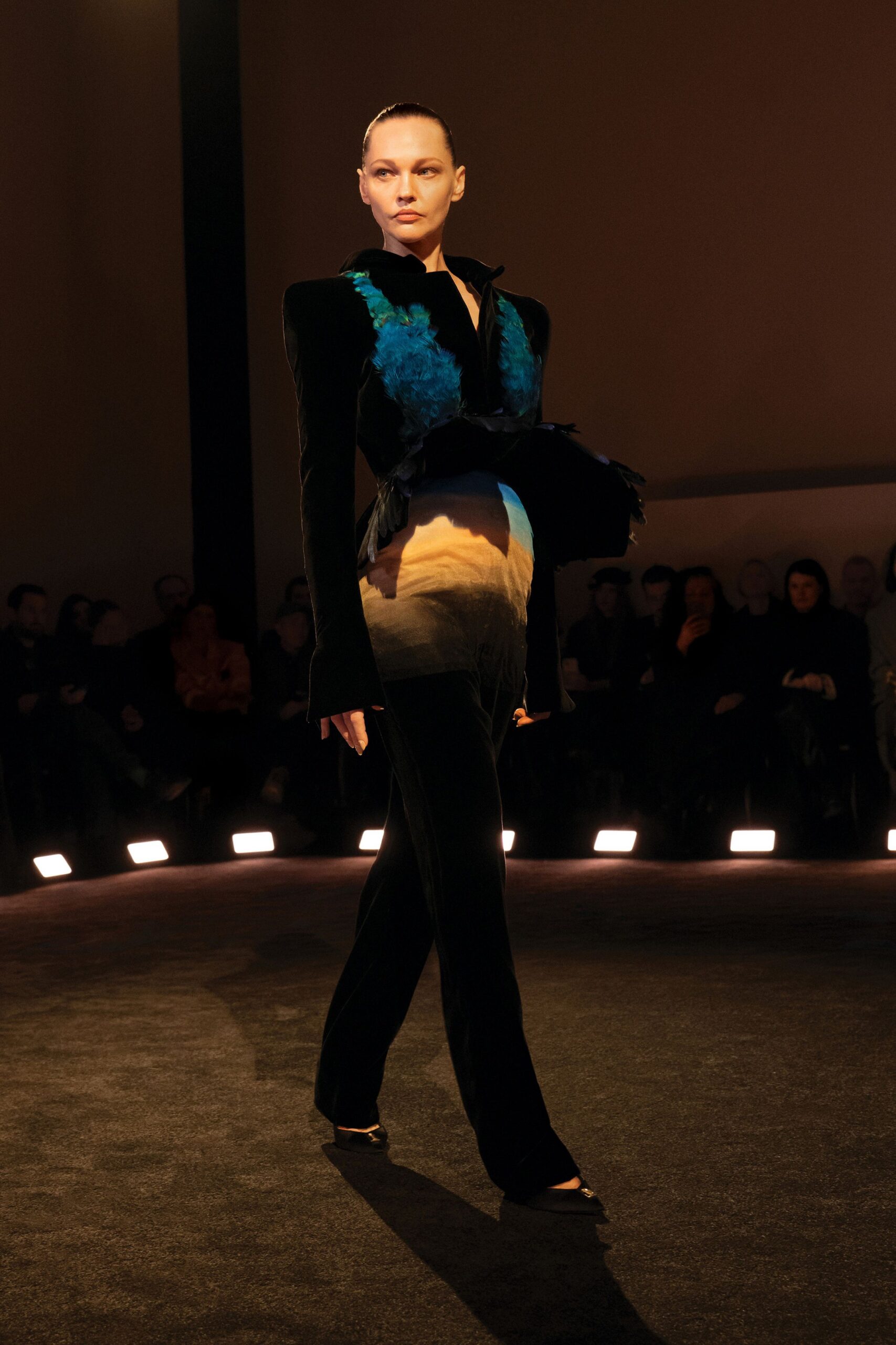 black velvet fitted jumpsuit