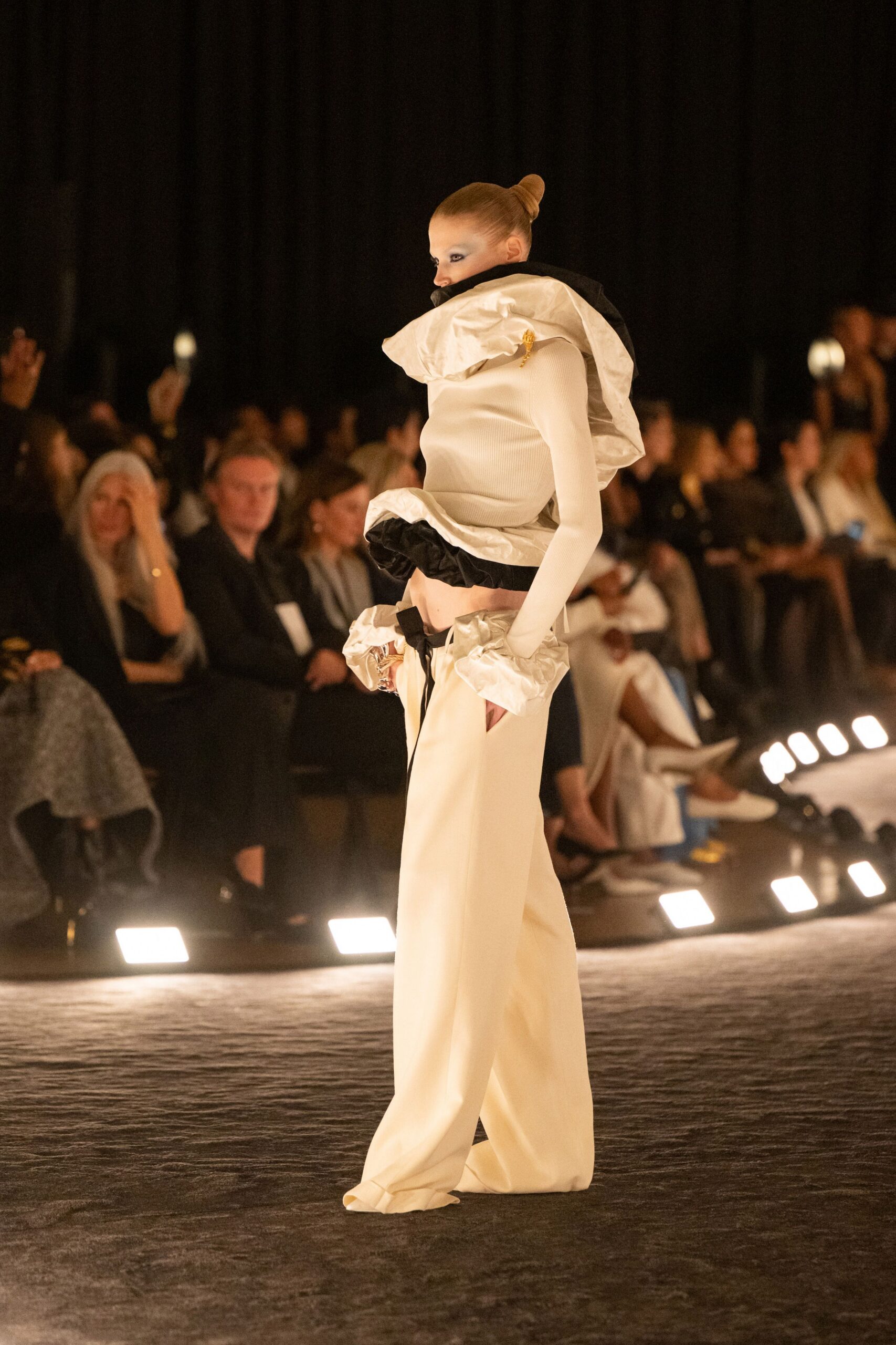 white fitted top and pants