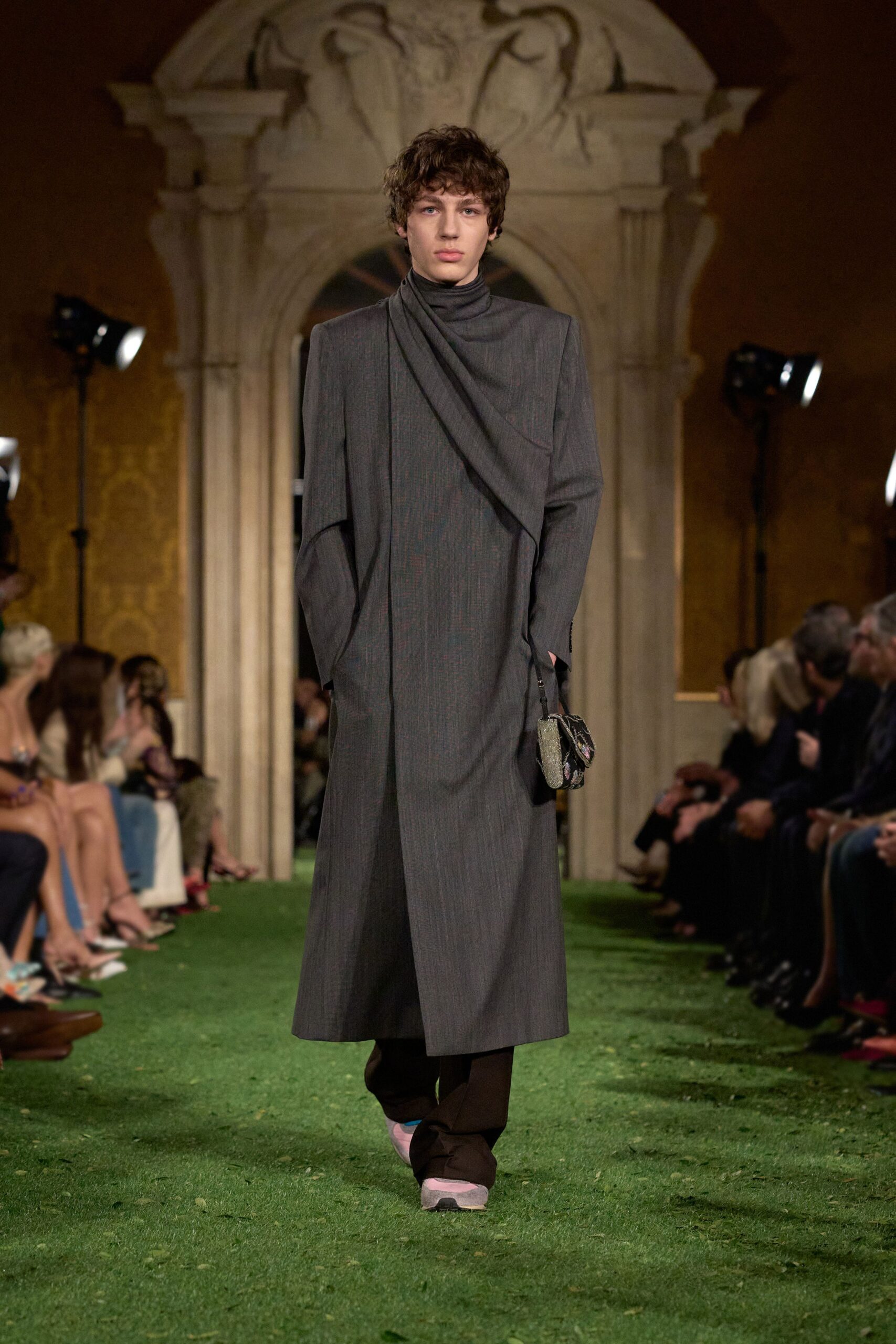 gray wool relaxed coat