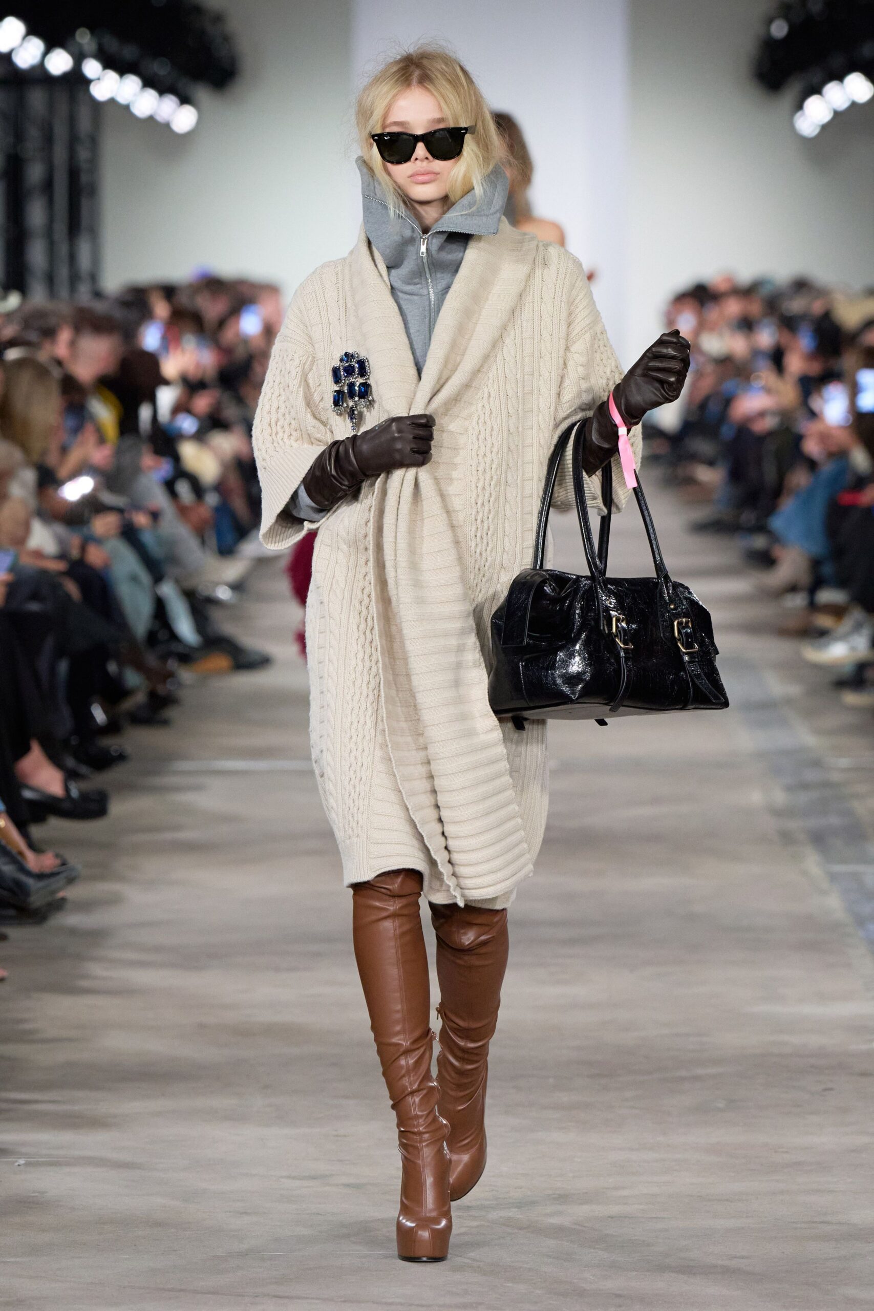 brown leather fitted straight-leg pants